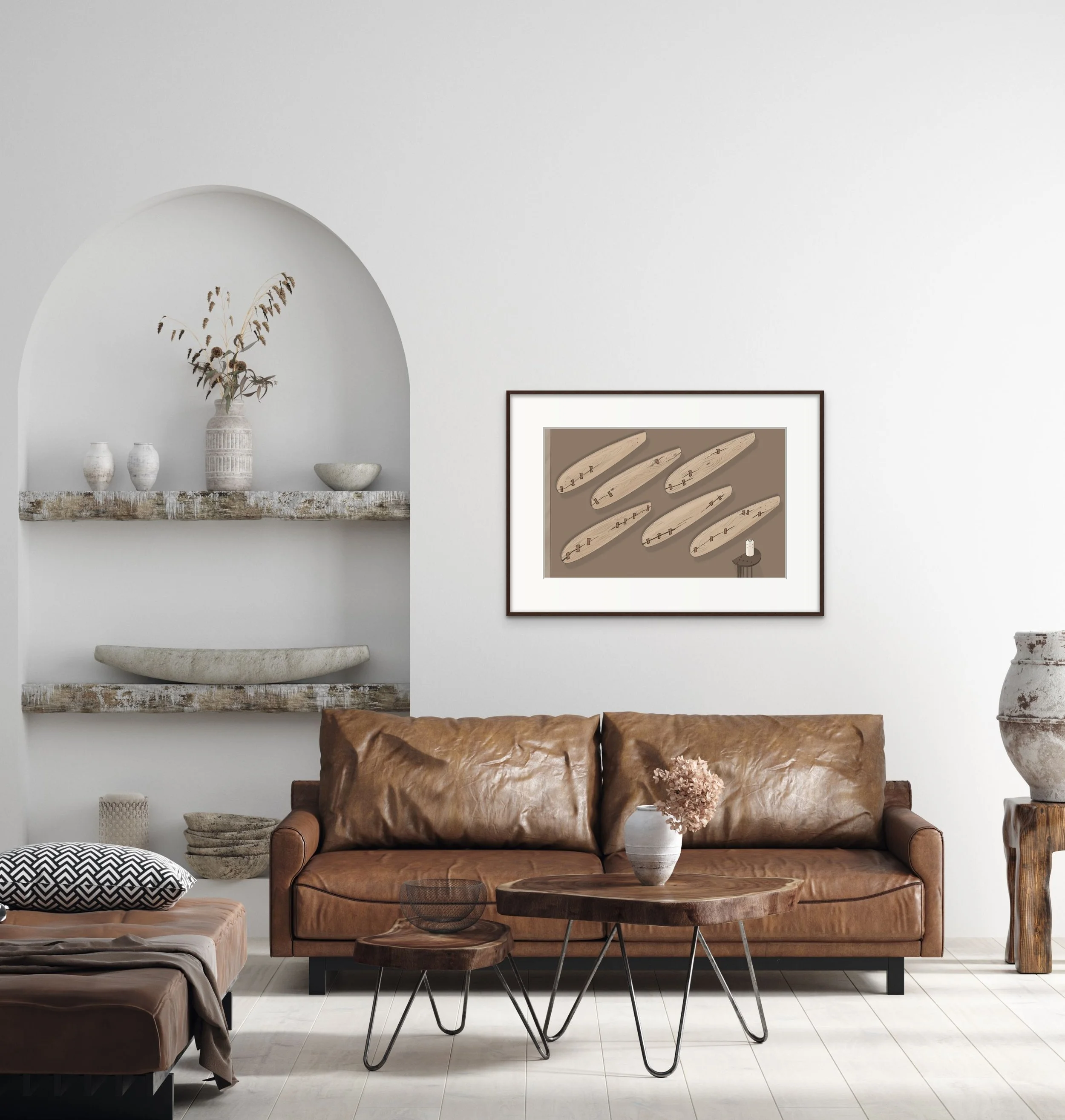 Embrace the spiritual journey with L'Enclos' "Contours of Impermanence" art prints—transforming perception and transcending attachments.