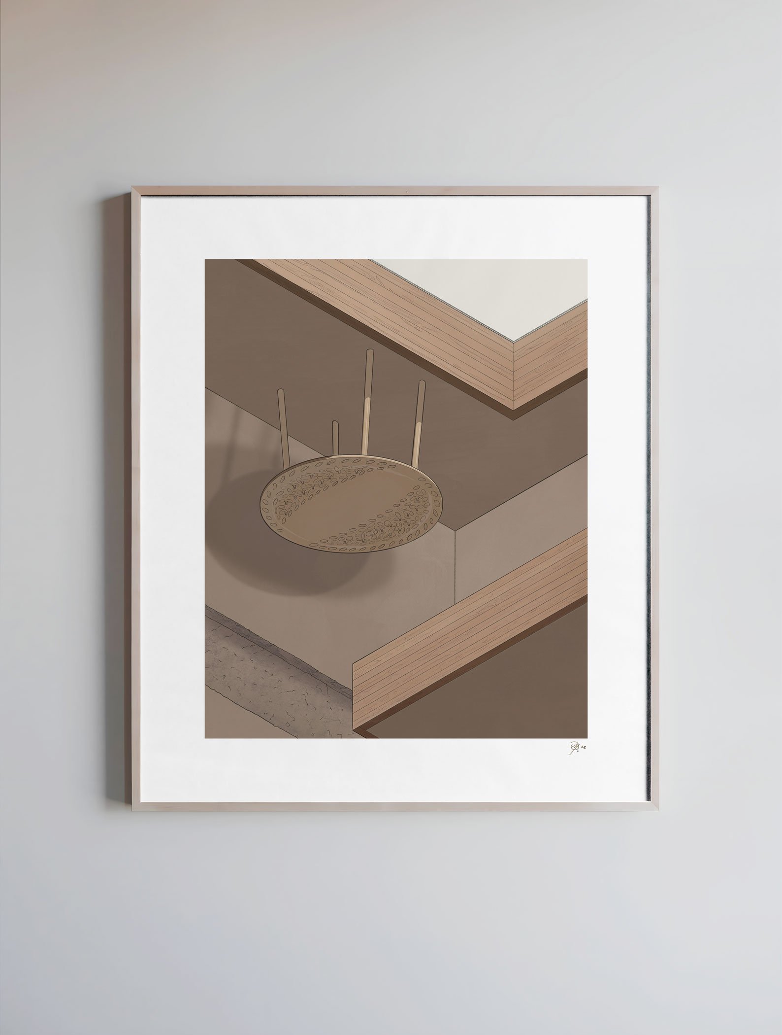 Explore the spiritual practice of "Design For Nothing" with Lenclos.org's art prints, "Contours of Impermanence"—transcending art to guide the spiritual seeker.