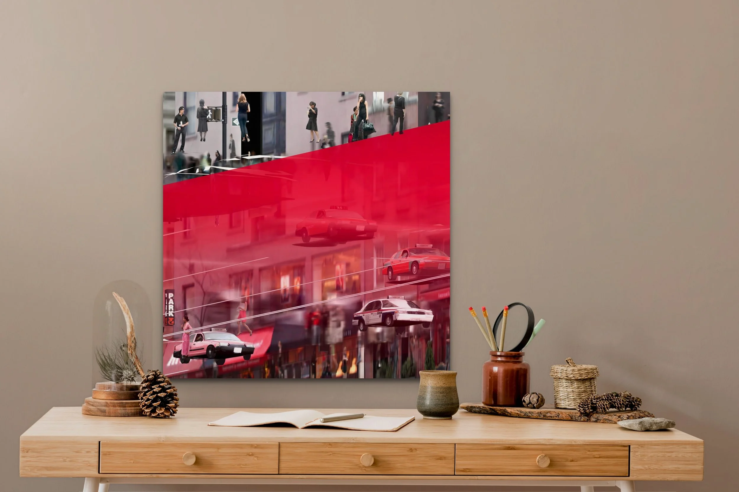 Dive into the illusion of urban landscapes with virtual montage prints from Fluctuating Realities collection.
