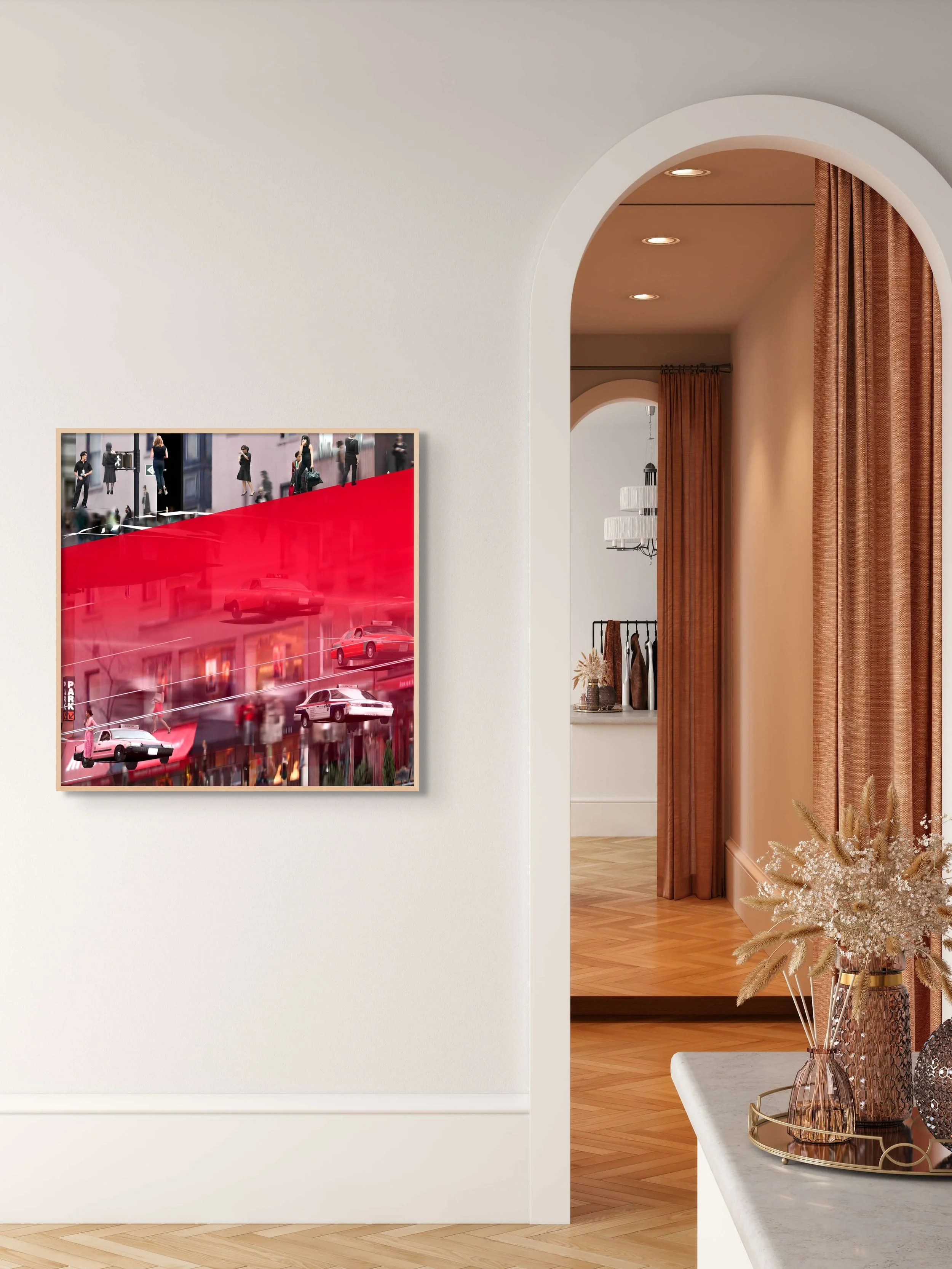 See the city in a new light with Fluctuating Realities art prints, revealing the intricate collage of our cognitive processes.