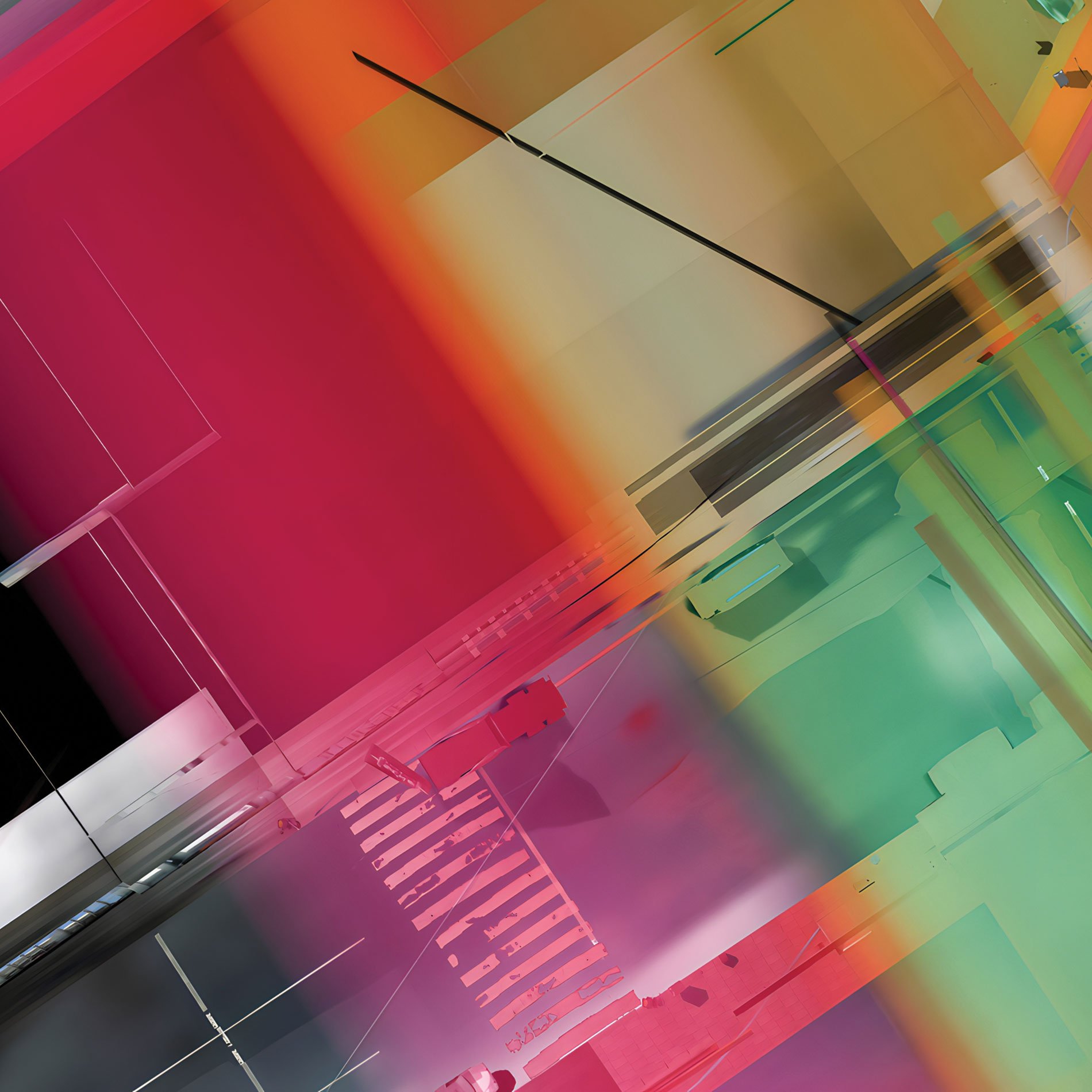 Detail of Fluctuating Realities, No. 12: Discover the hidden dimensions of urban life in Fluctuating Realities virtual montage art prints.