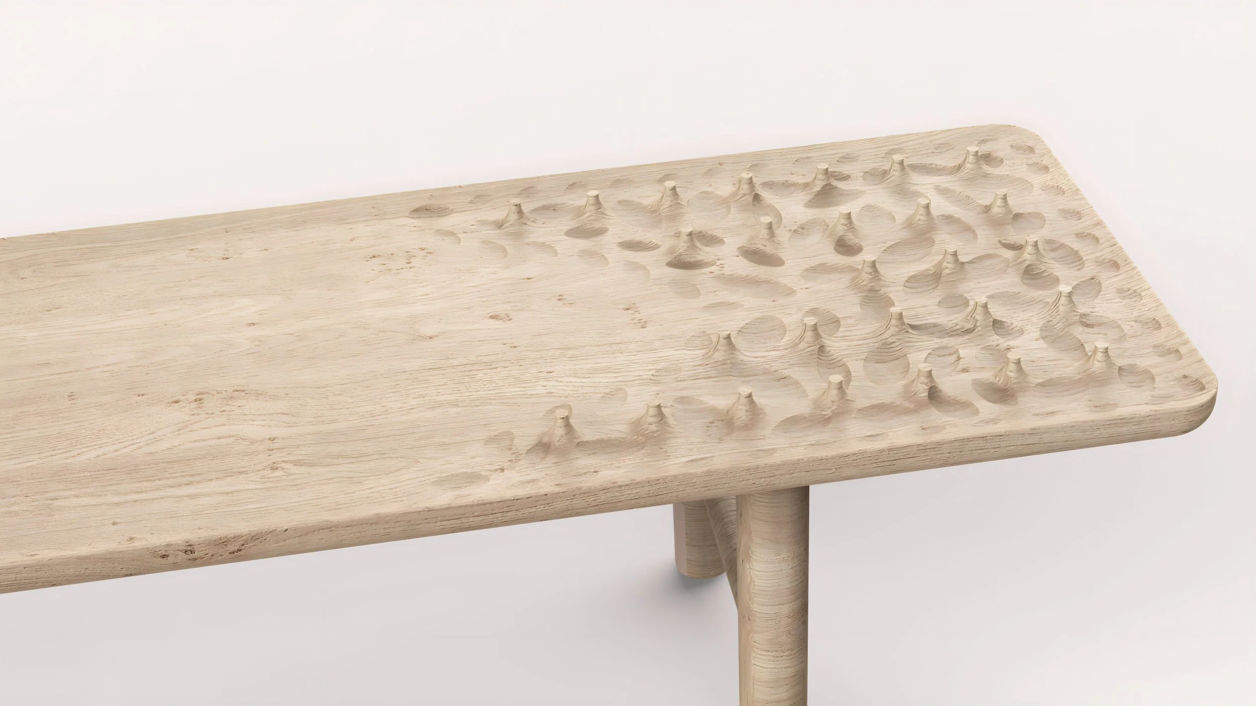 Perceptual Terrain Bench (detail) — Design inquiry by Martin Lenclos / Rendering