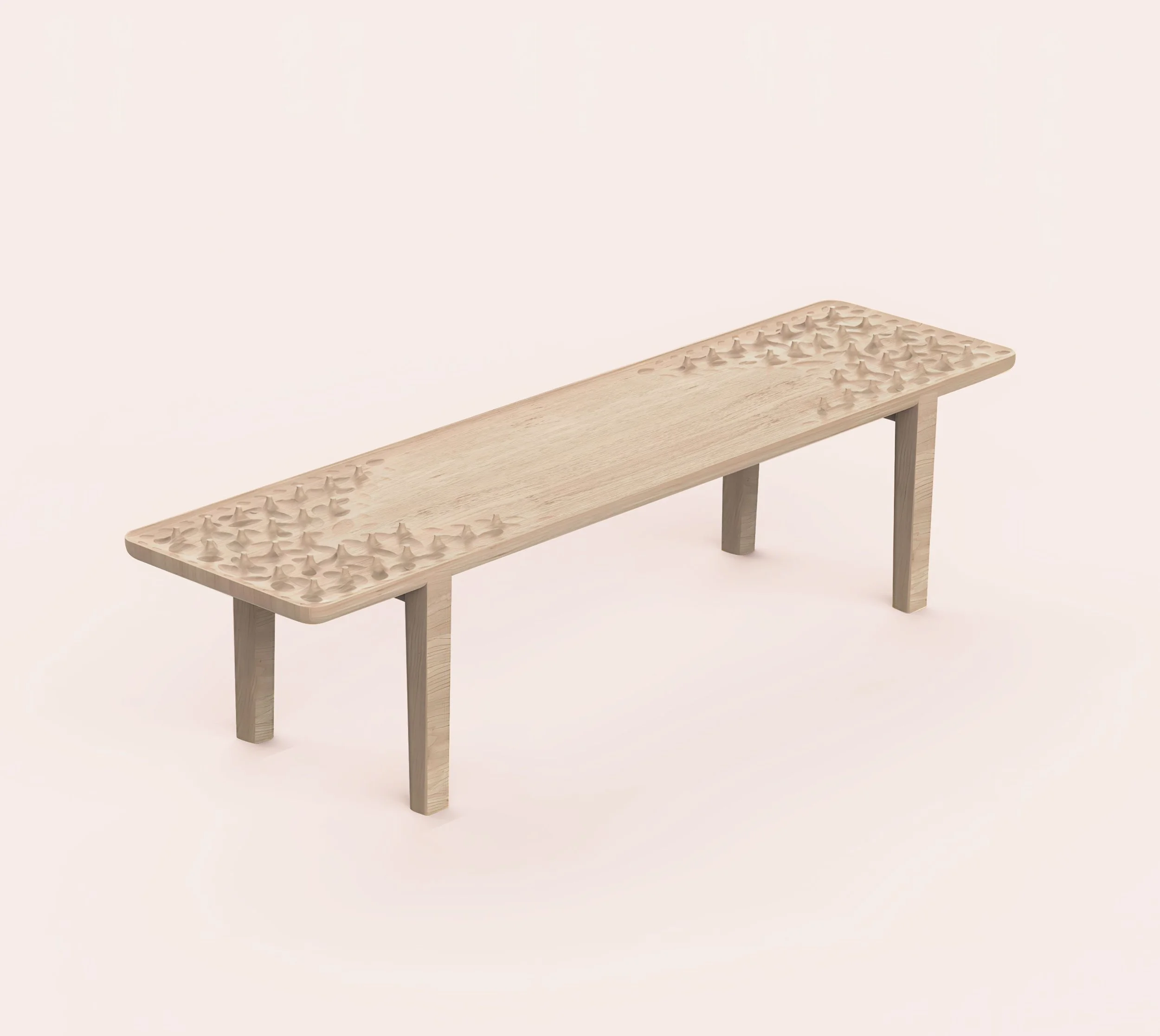 Perceptual Terrain Bench — Design inquiry by Martin Lenclos / Rendering