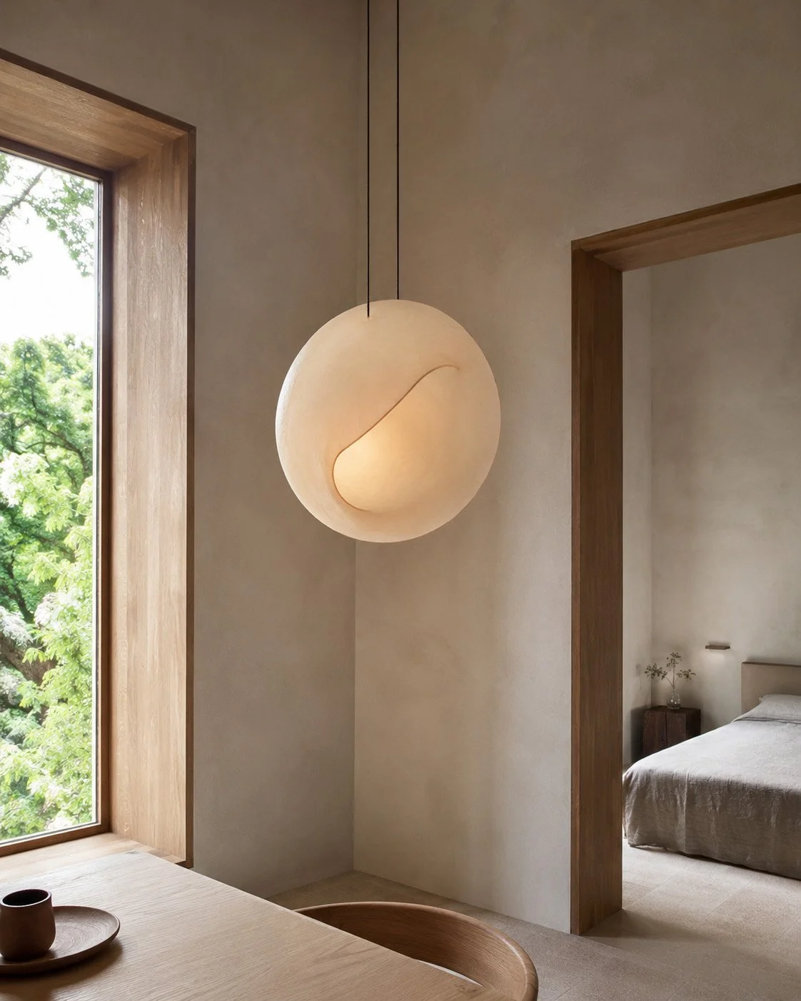The Struck Pendant —&nbsp;Tinted fiberglass witness study / pendant light