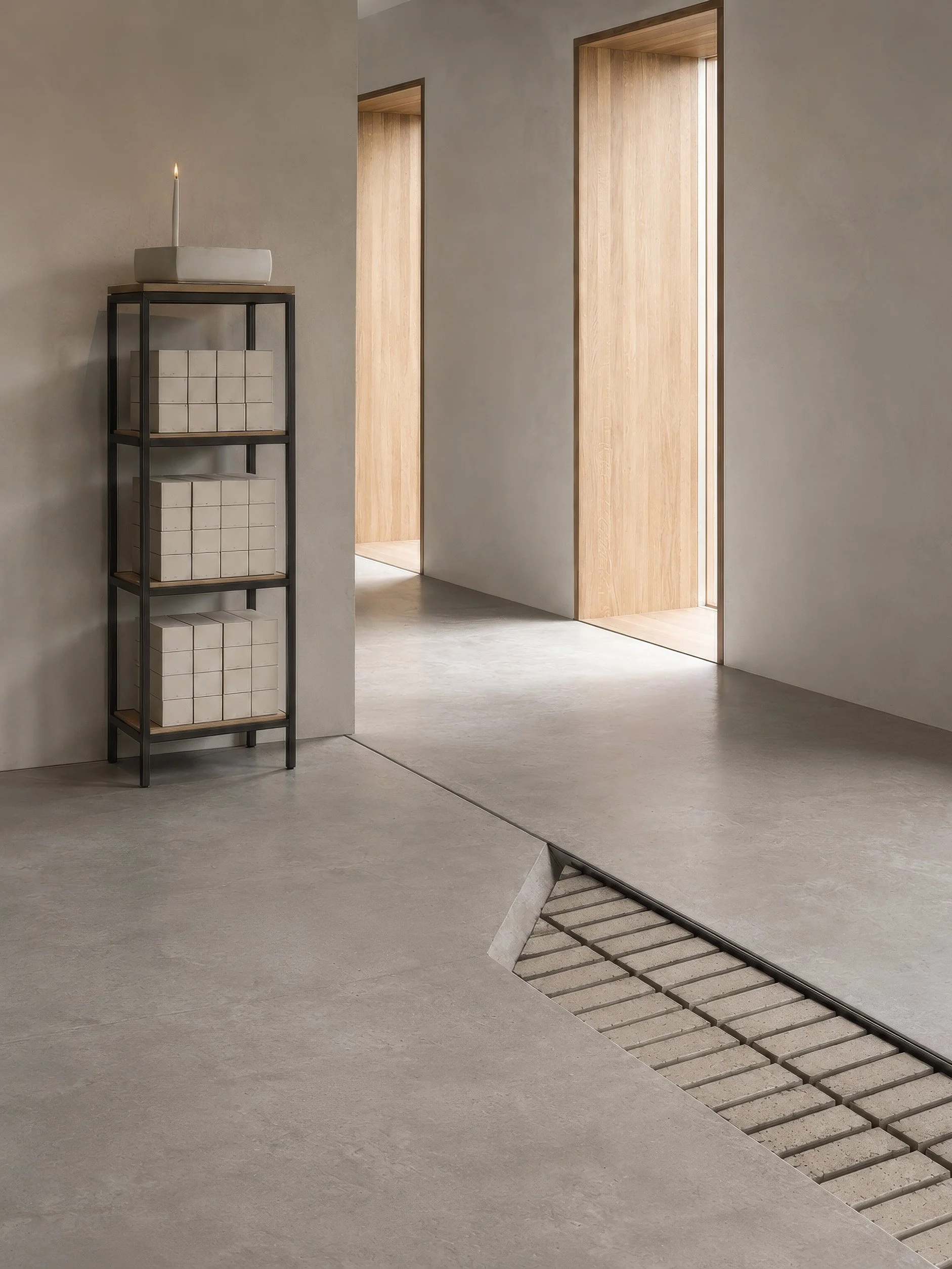 The Open Ground V, a floor treatment and installation — concrete / clay brick excavation