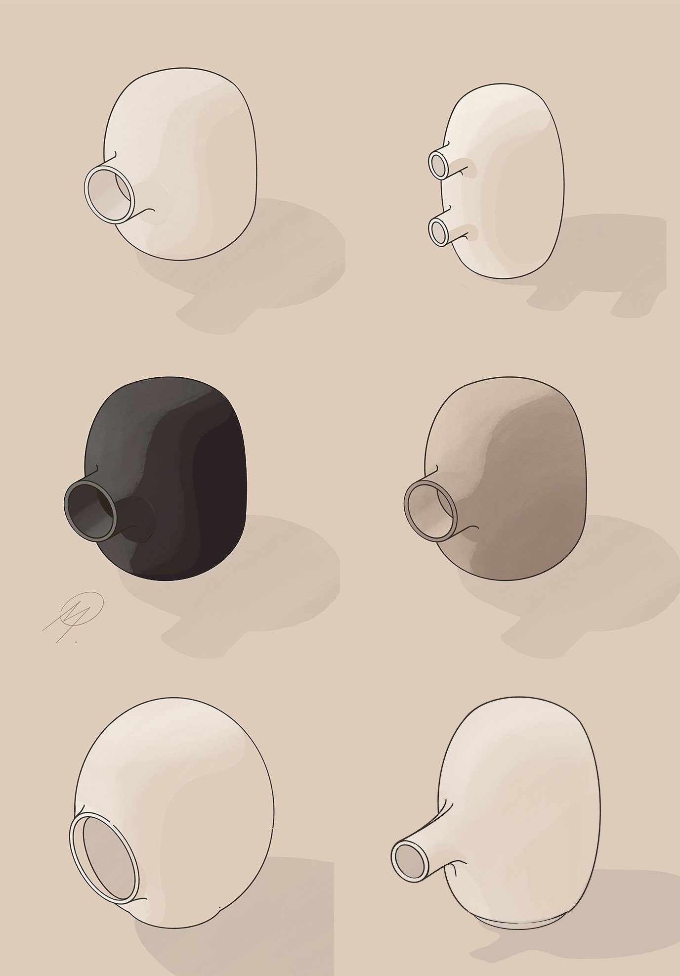 Jacob Vase Series — Original sketches by Martin Lenclos