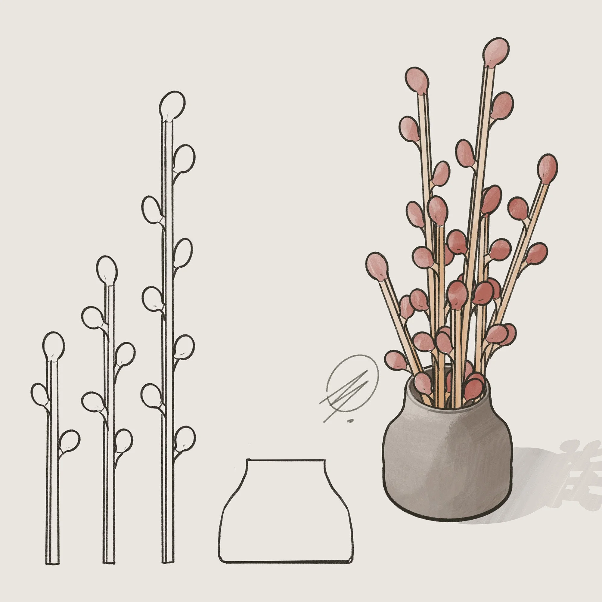 Martin Lenclos's original sketch for the Cherry Blossom Matches