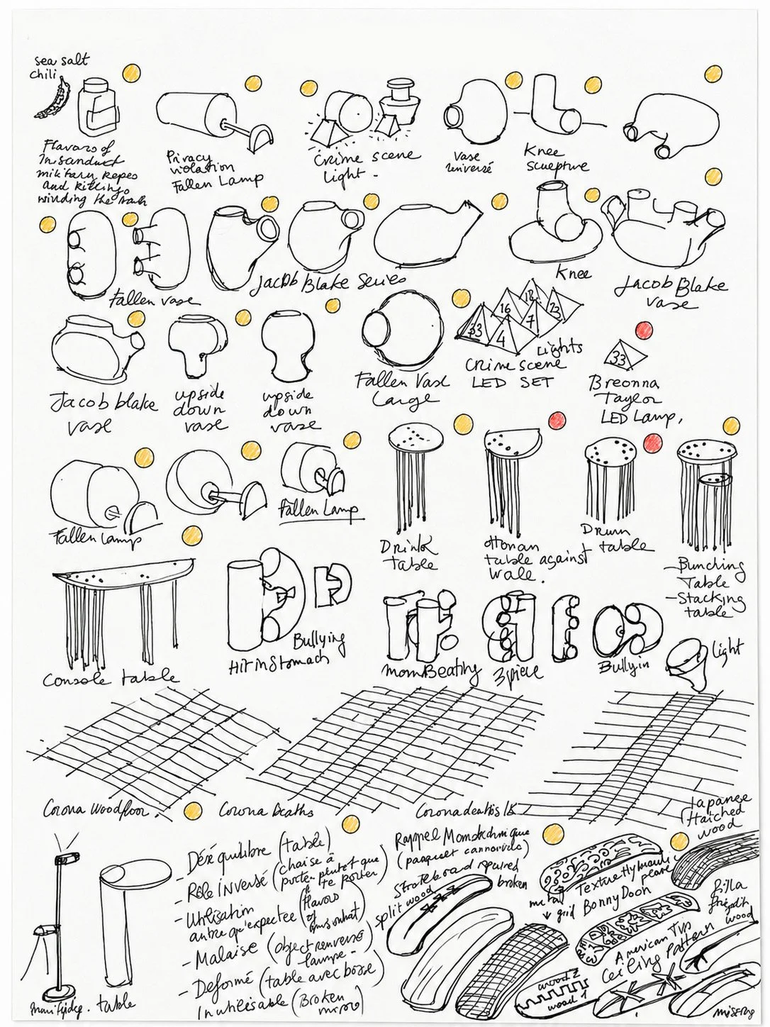 Sketch Page — Ink on letter-size paper. Martin Lenclos.