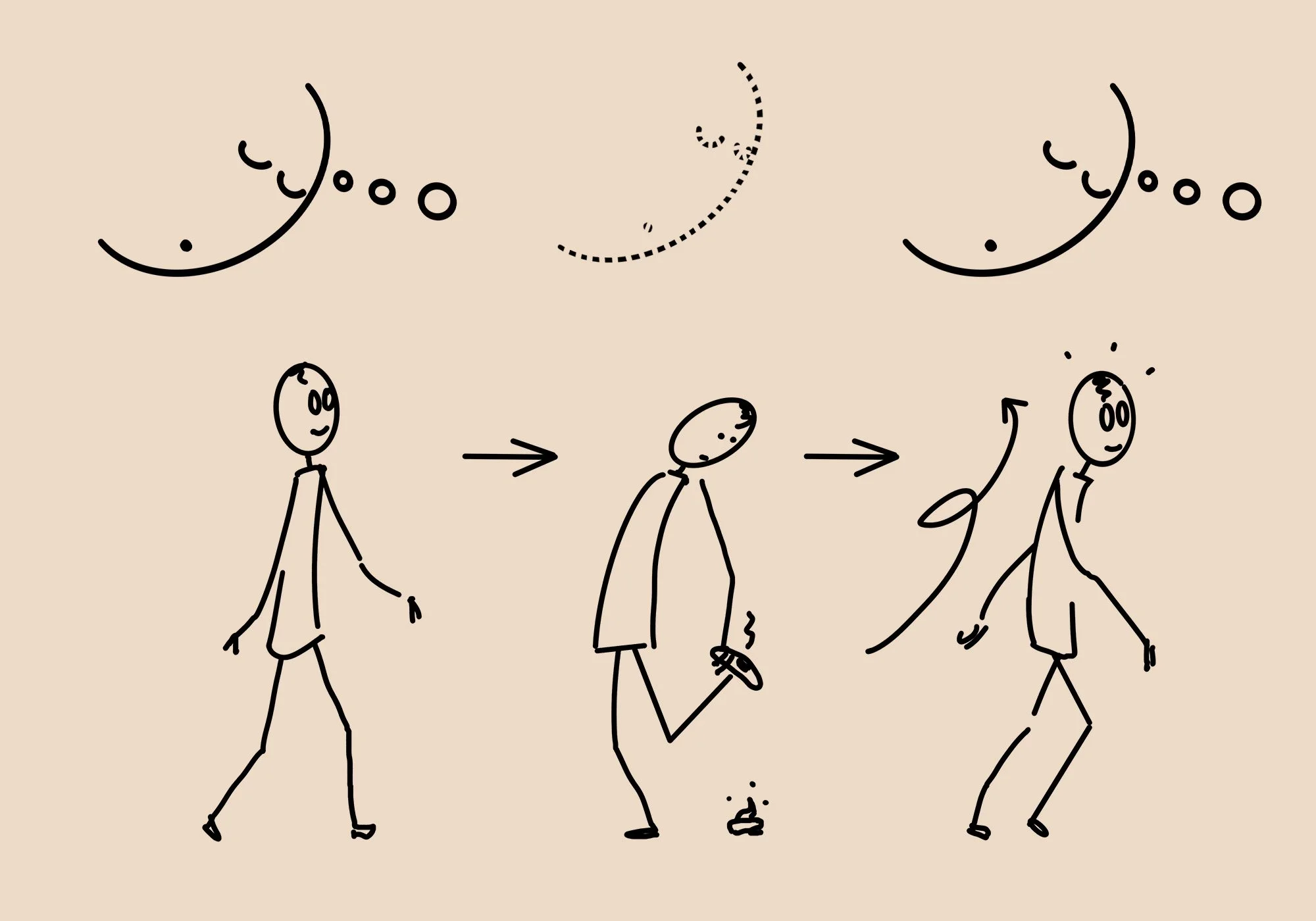 Field sketch — visual cue, not final symbol — awareness contracts into reaction, reopen it to the field of shared mind.