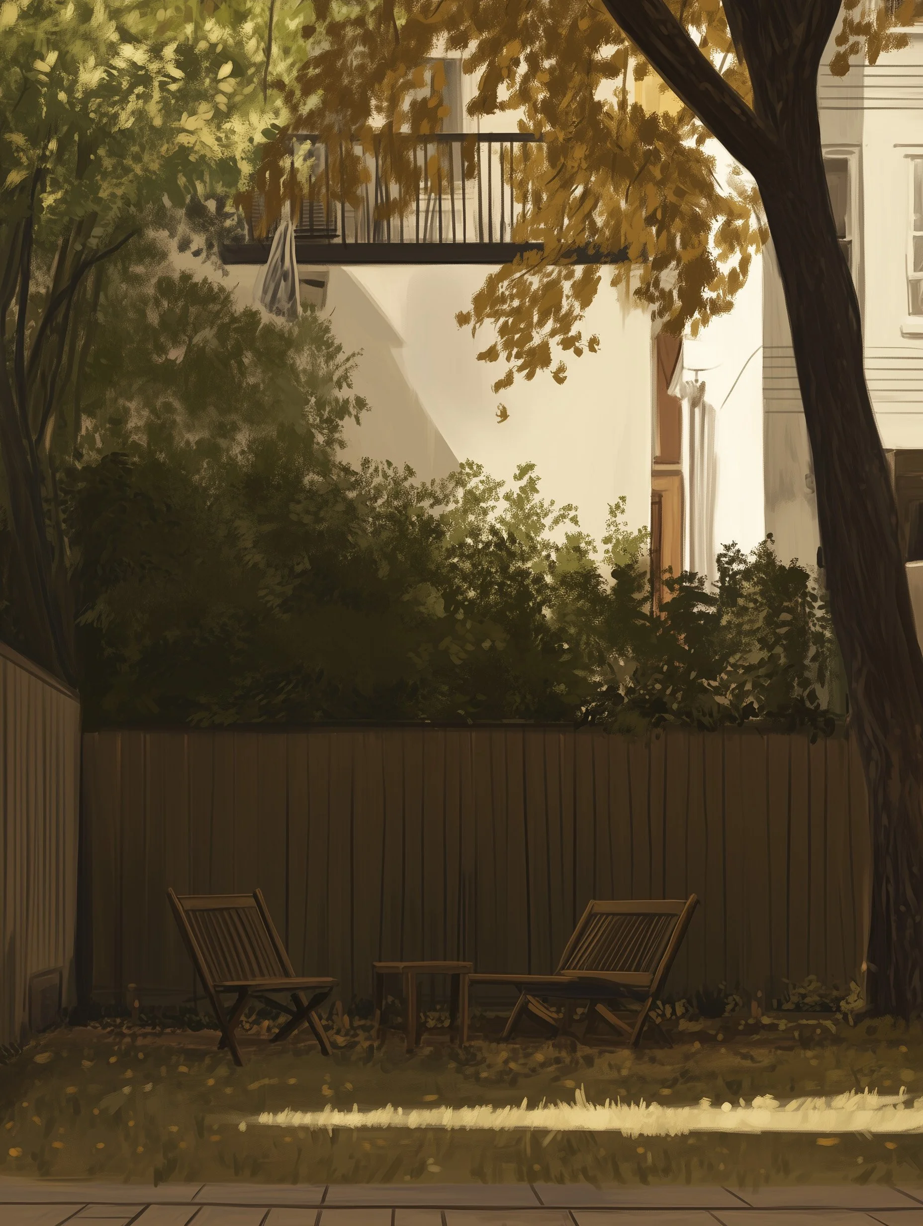 Un jardin calme dans une lumière douce, utilisé comme terrain d’expérience du Dreamer Project sur l’immobilité, l’attention et le fait de ne rien faire dans la vie ordinaire.