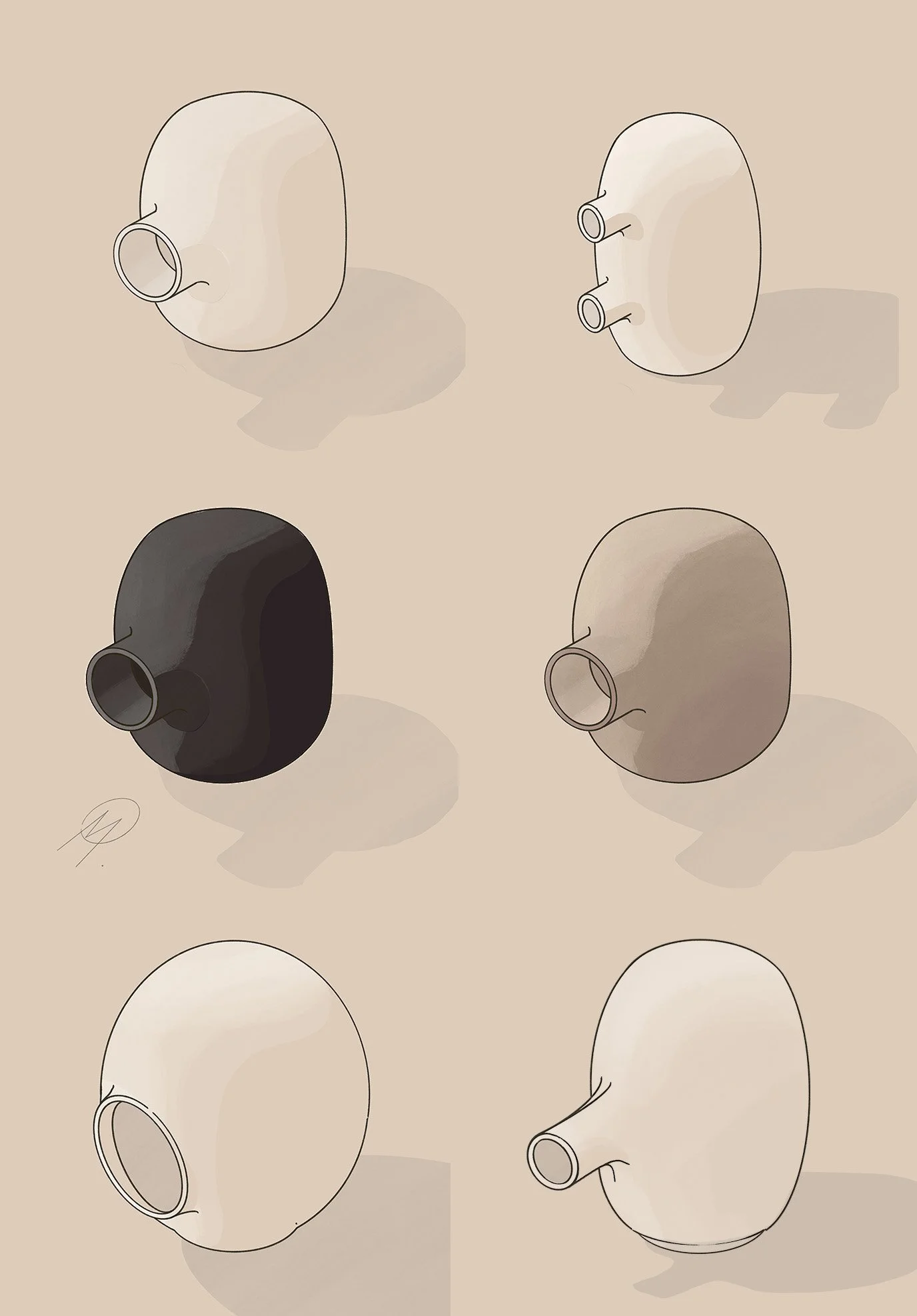 Jacob Vase Series — Original drawings by Martin Lenclos