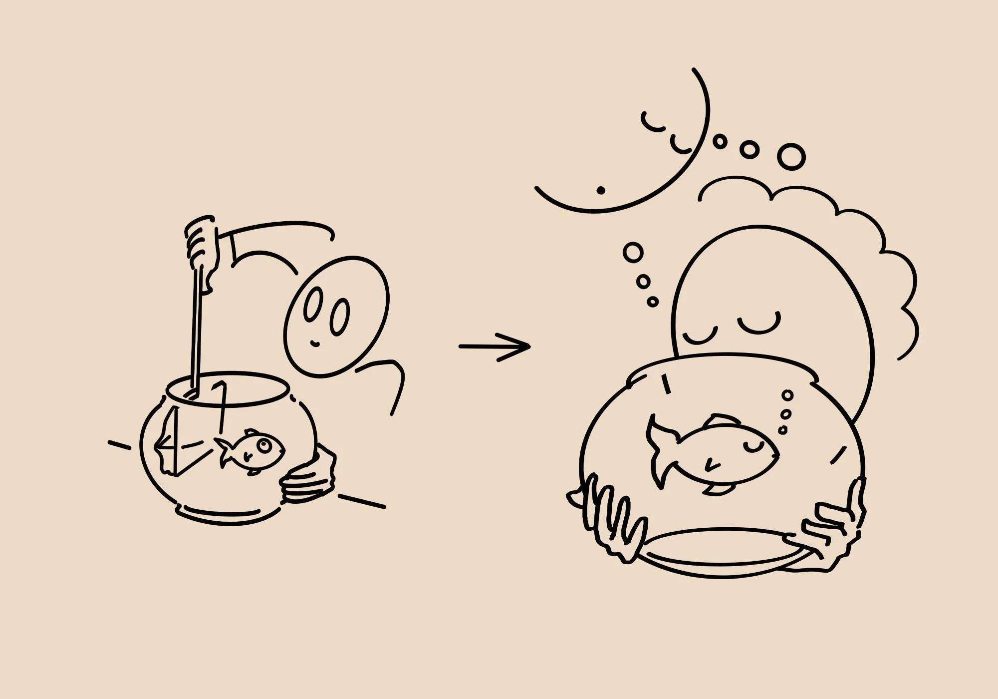 Field sketch — visual cue, not final symbol — peace tuned behind the eyelids, then carried into the world.