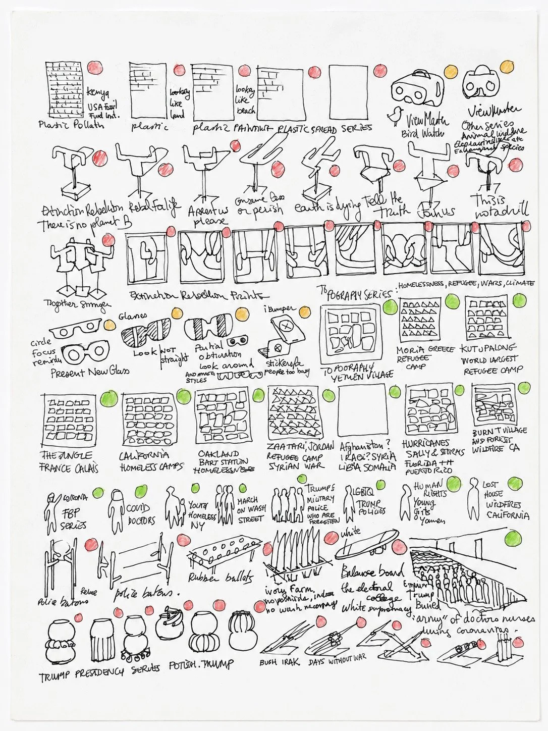 Sketch Page — Ink on letter-size paper. Martin Lenclos.