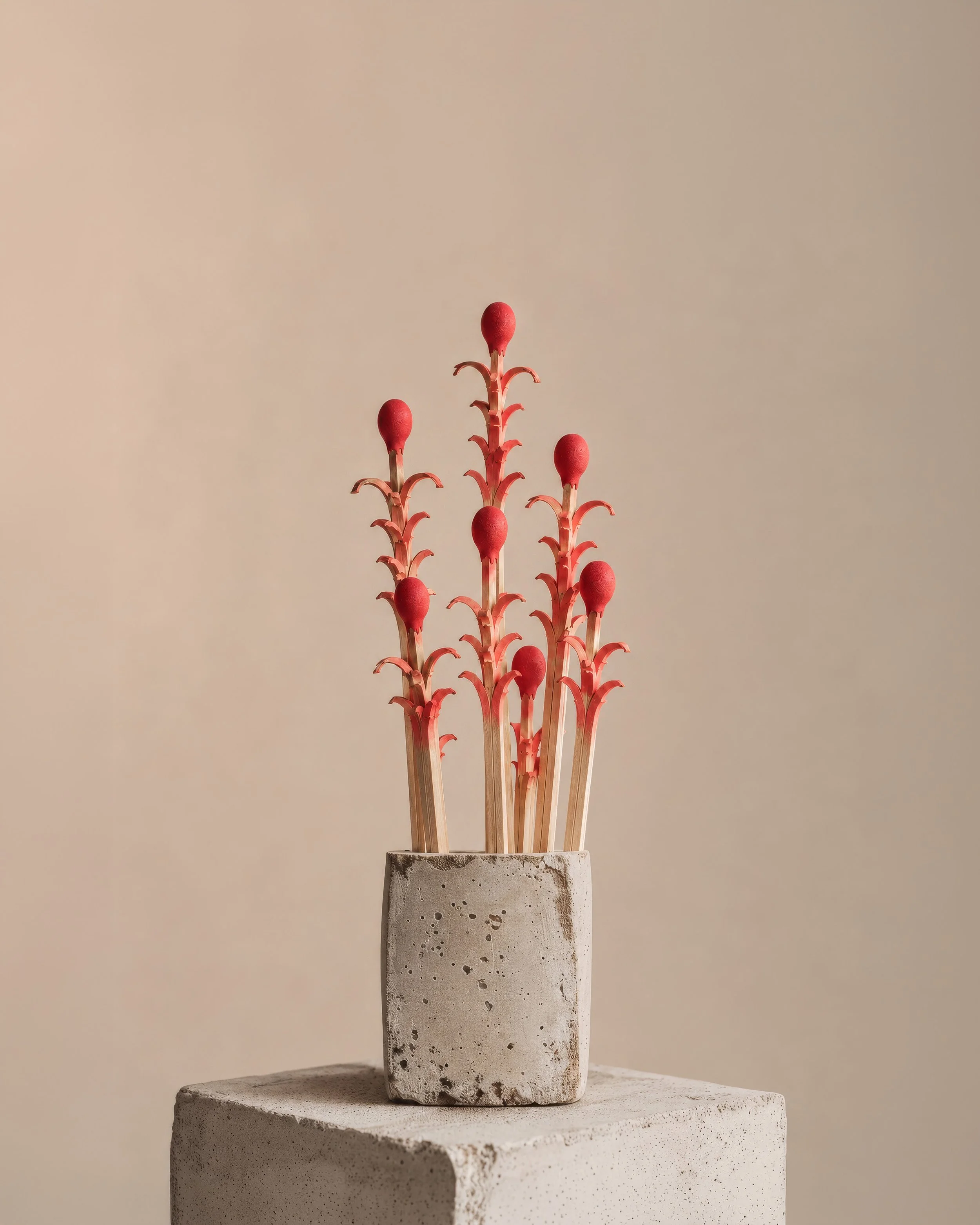 Razing Fire Matches: Red Torch Ginger Matches