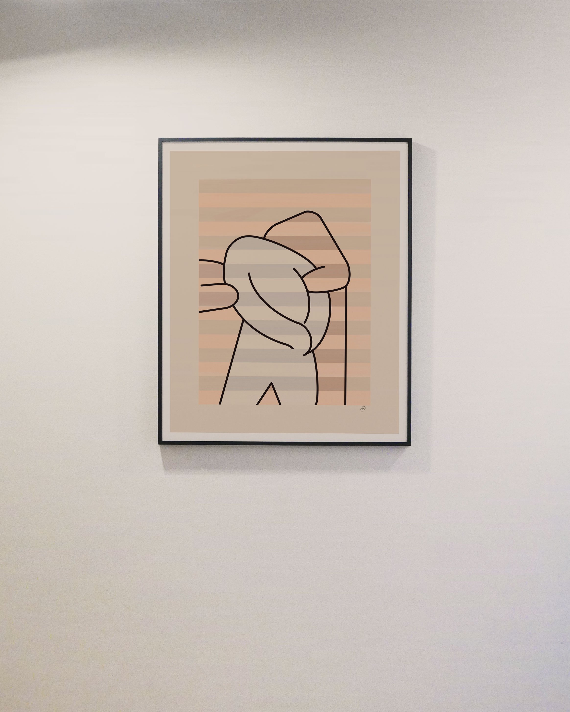 Imprinted on Unryu rice paper, a digital painting combines hues of bleached wood with watercolor strokes