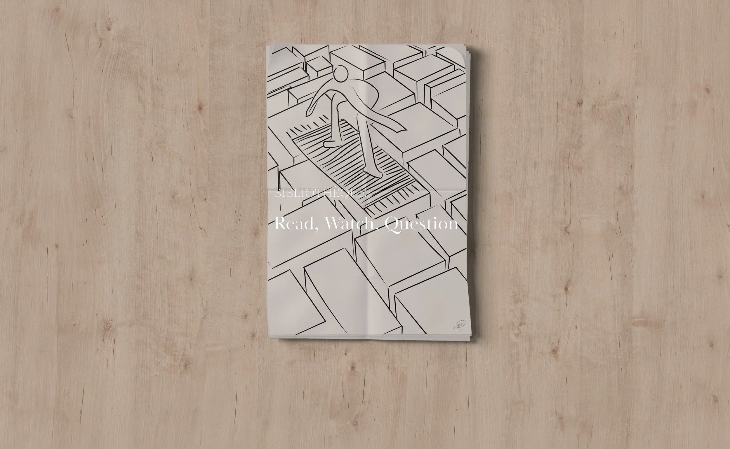 Begin here: Read, watch, and question. Works that shift perception. Sketch: Martin Lenclos.