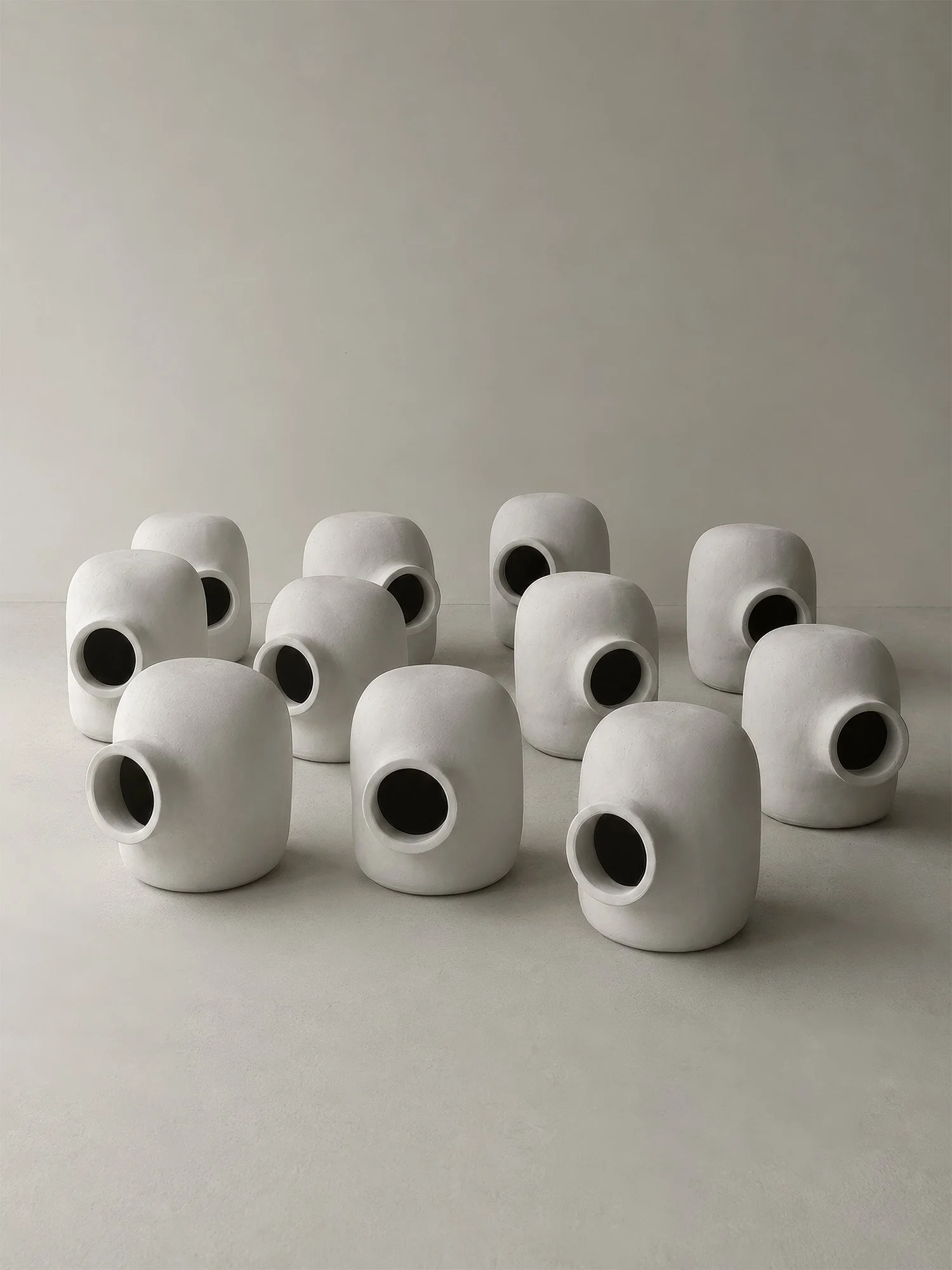 A photo of a series of vessels called Jacob Vase No. 1 by Martin Lenclos