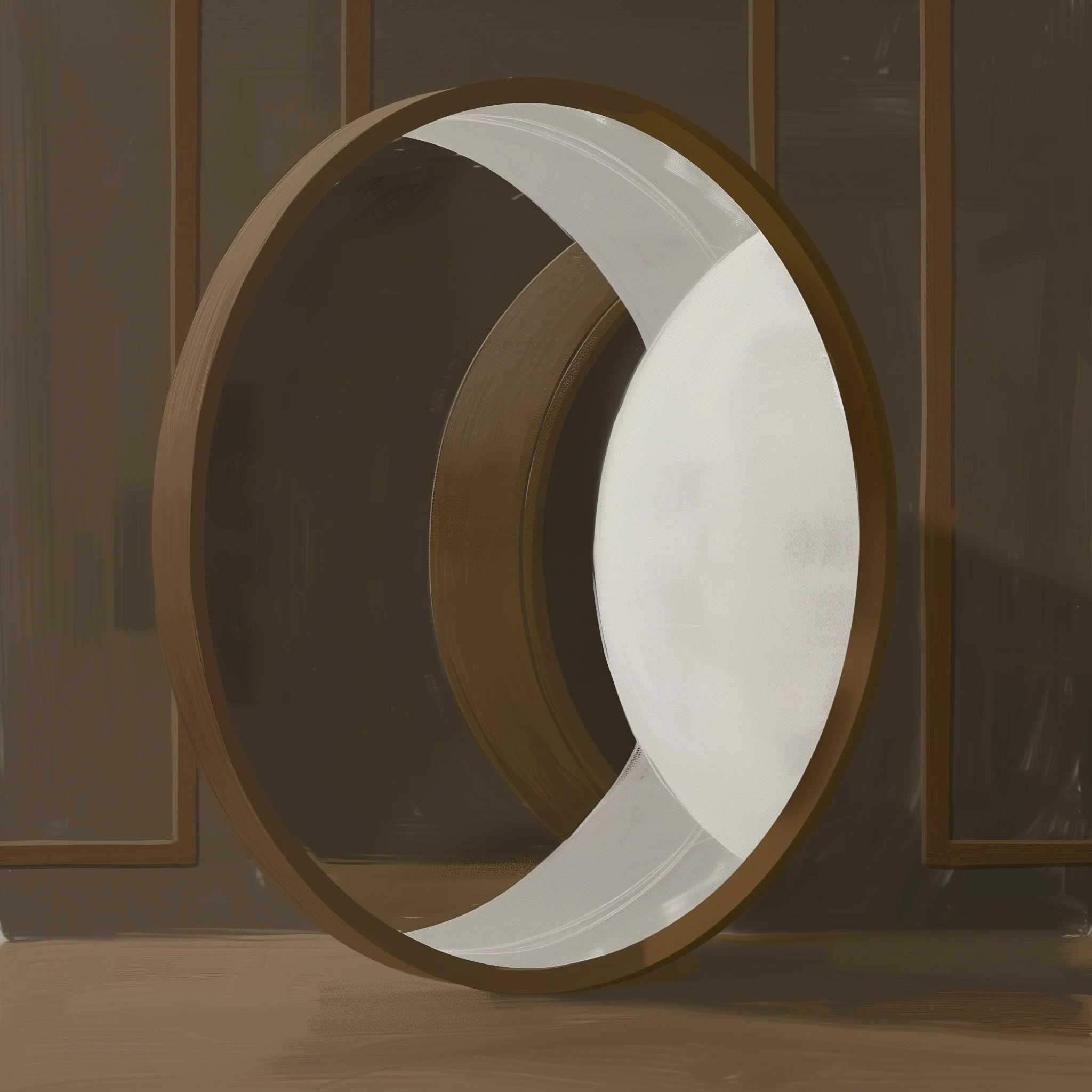 A mirror reflecting a human face — symbol of stress and division made visible.