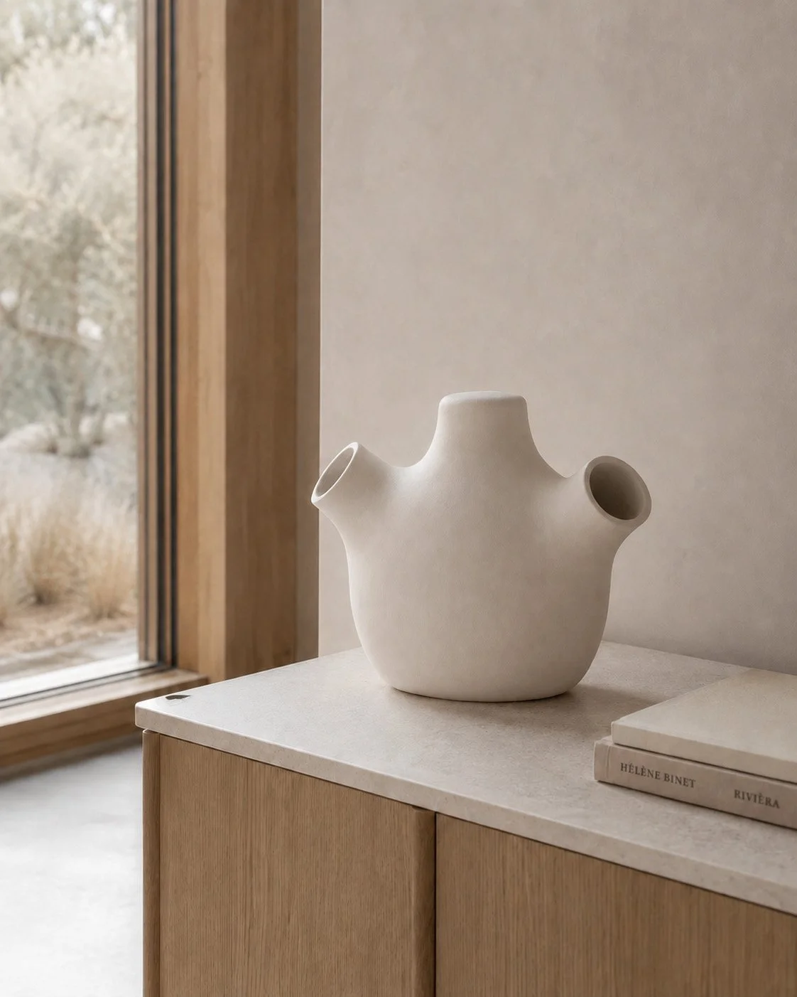 The Withheld Vessel III — Crowned; Bisque ceramic witness studies / vessel series