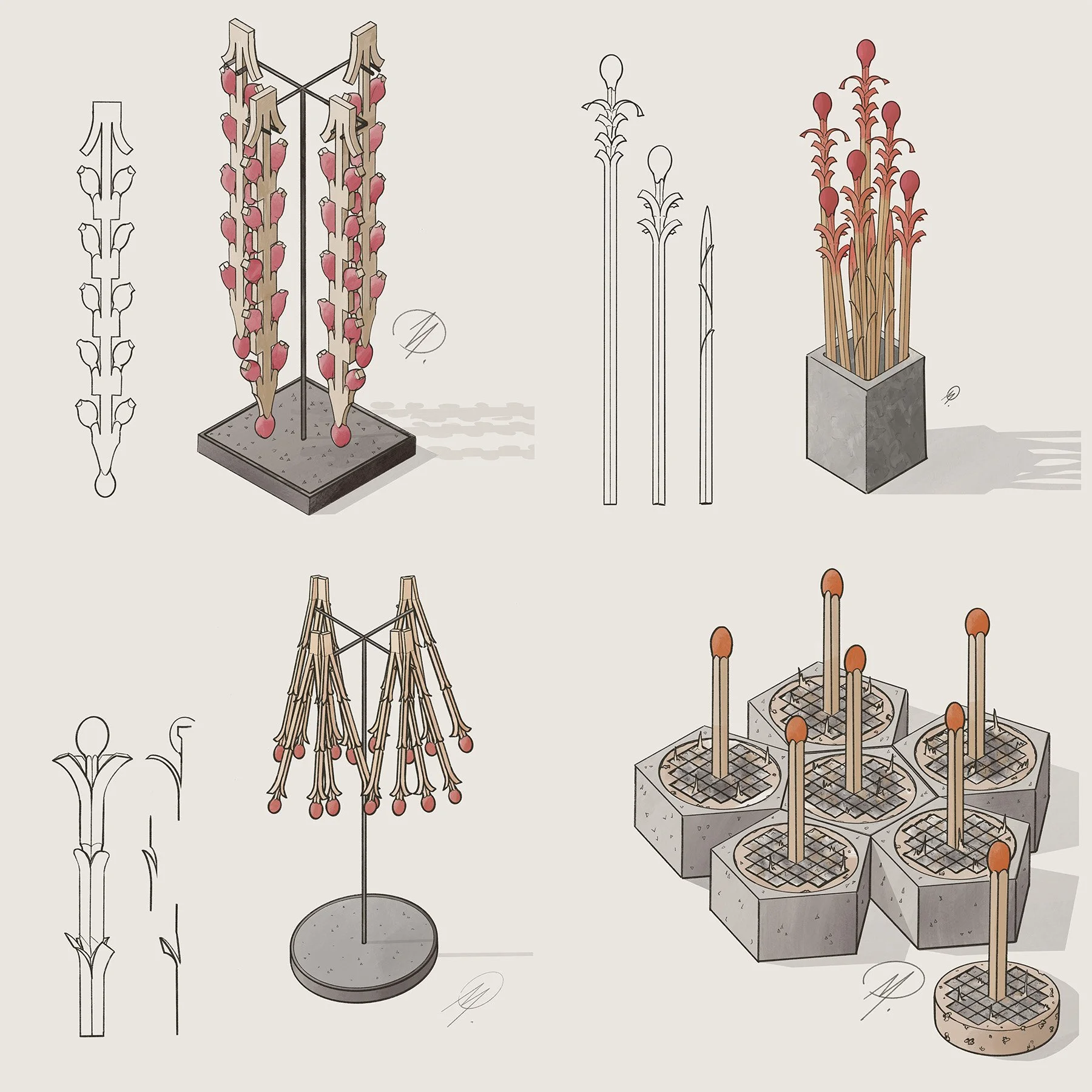 Martin Lenclos's original sketch for the Razing Fire Matches collection, 2020.