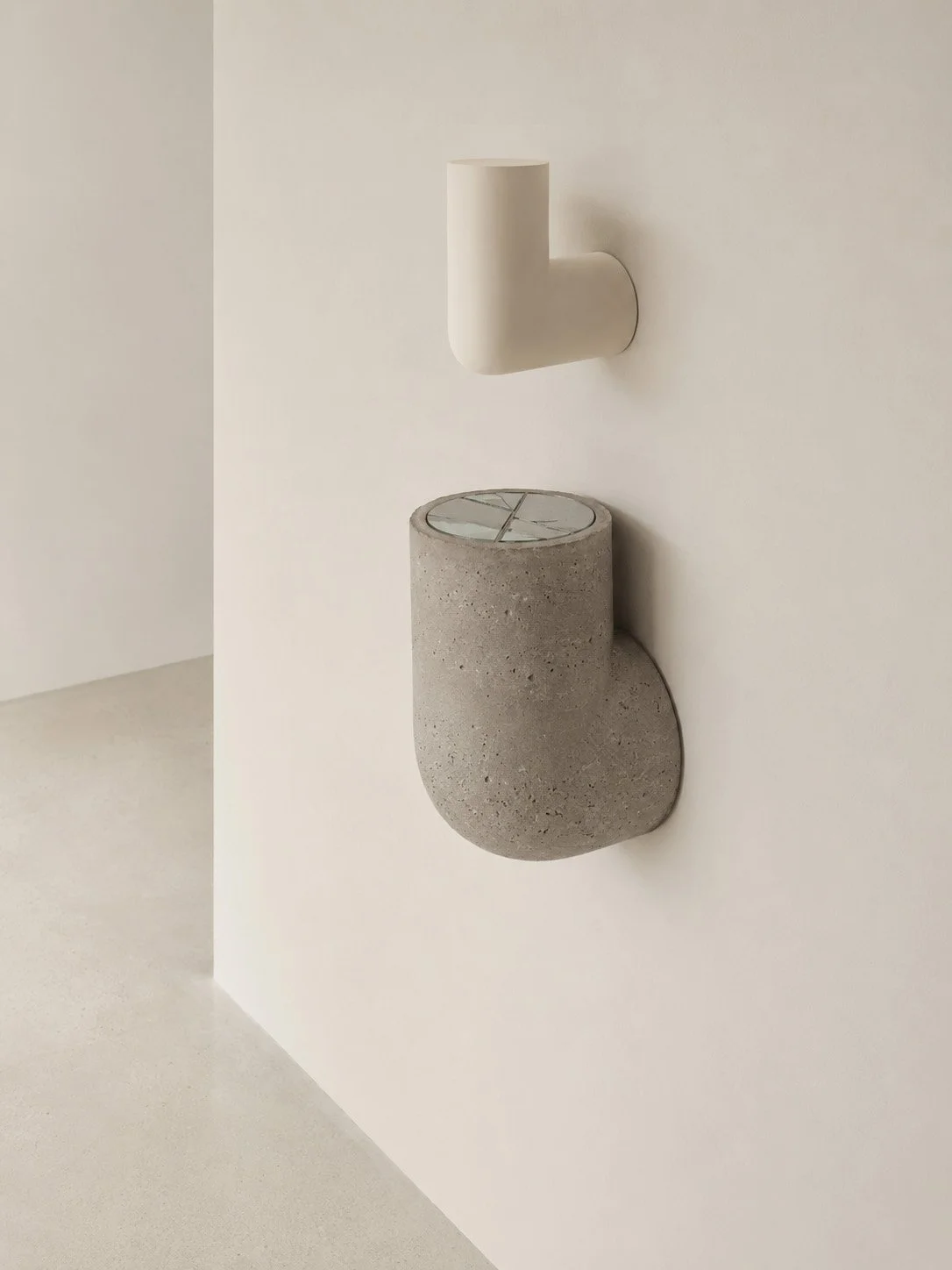 Image of The Hold, a concrete and cement wall study / two-part wall piece by Martin Lenclos