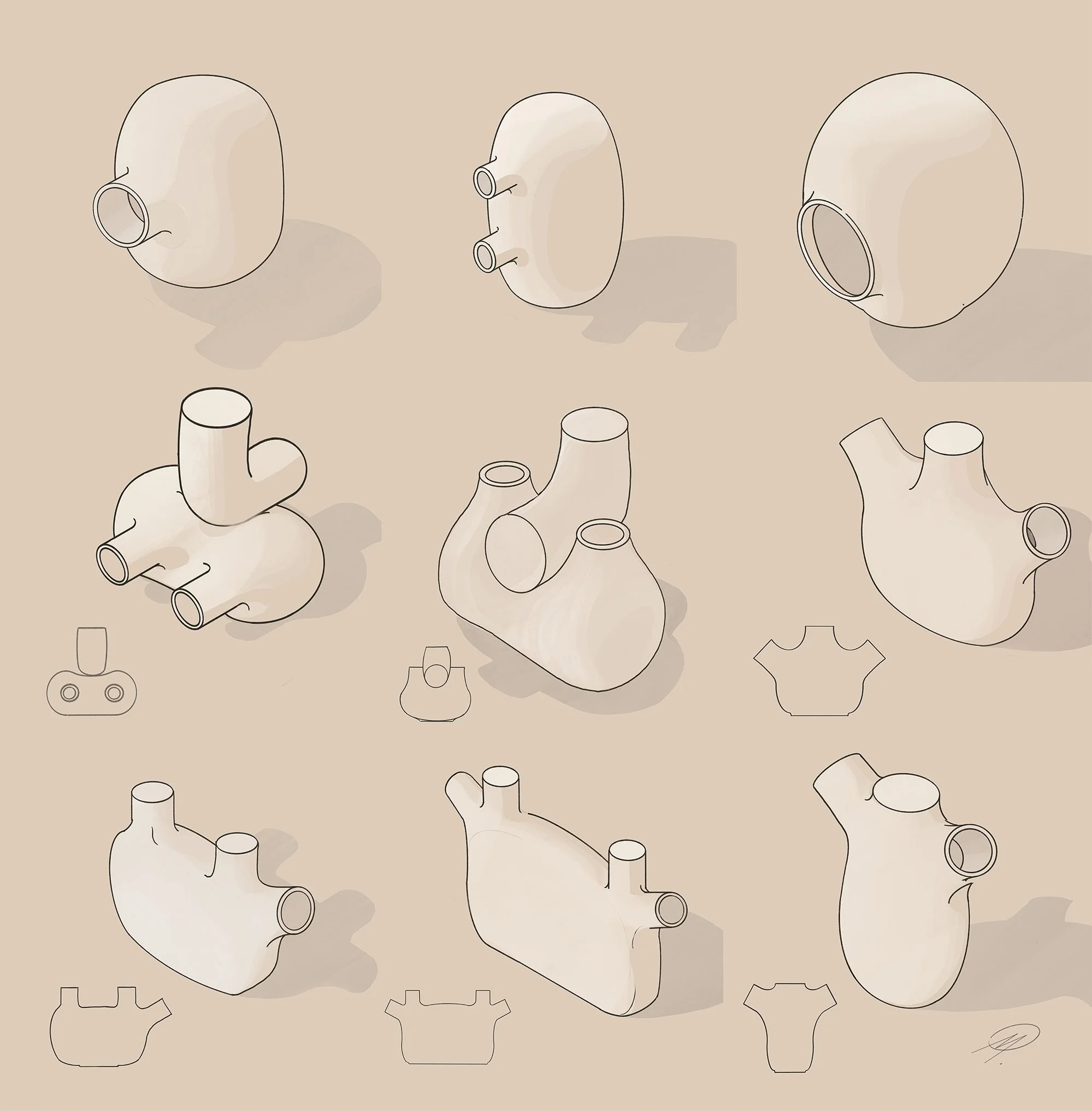 Original sketches by Martin Lenclos