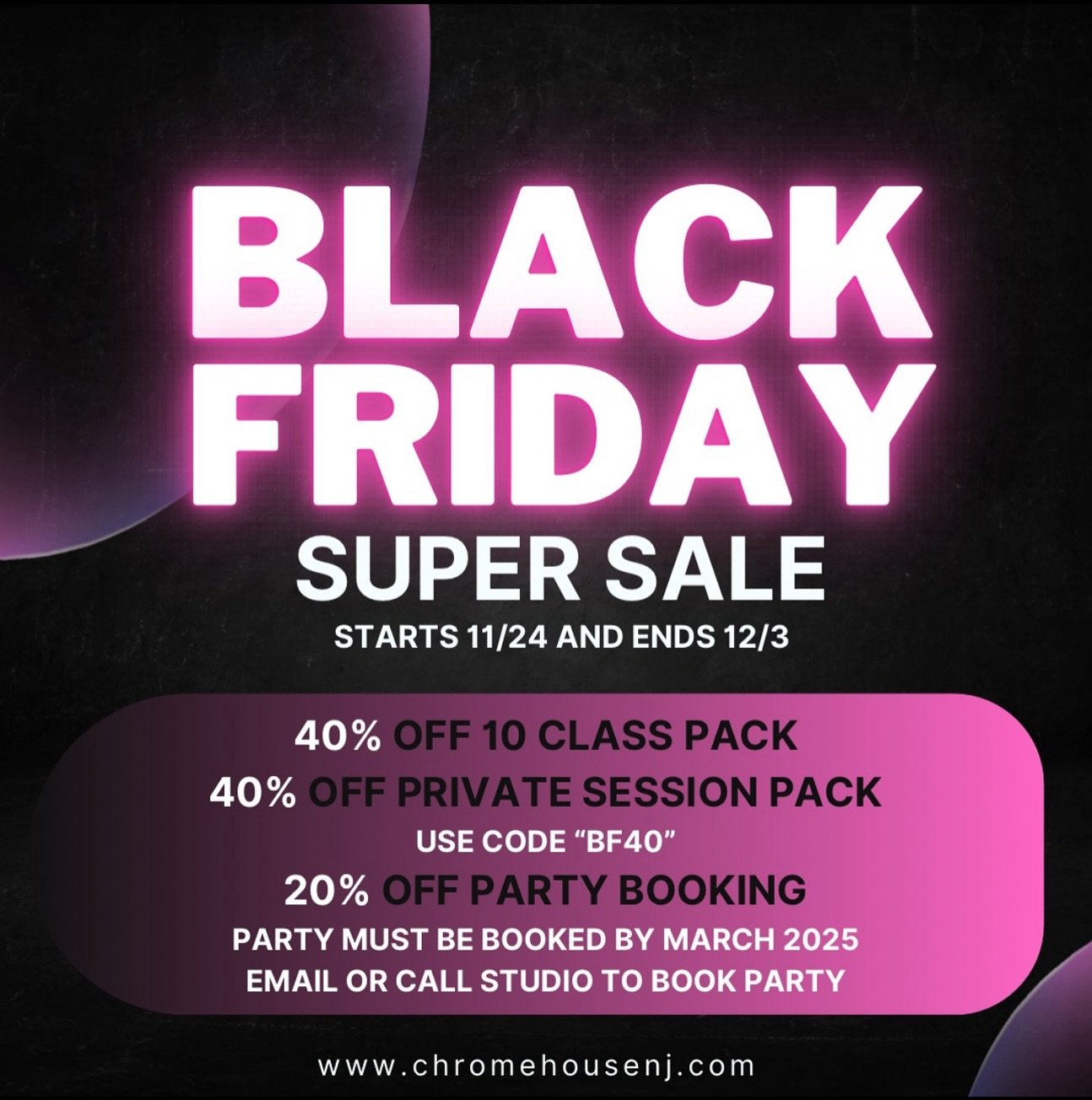 ITS FINALLY HERE! The biggest sale of the year, rack up on your class pass, private packages, and parties!

#sale #holidayseason #letsdance