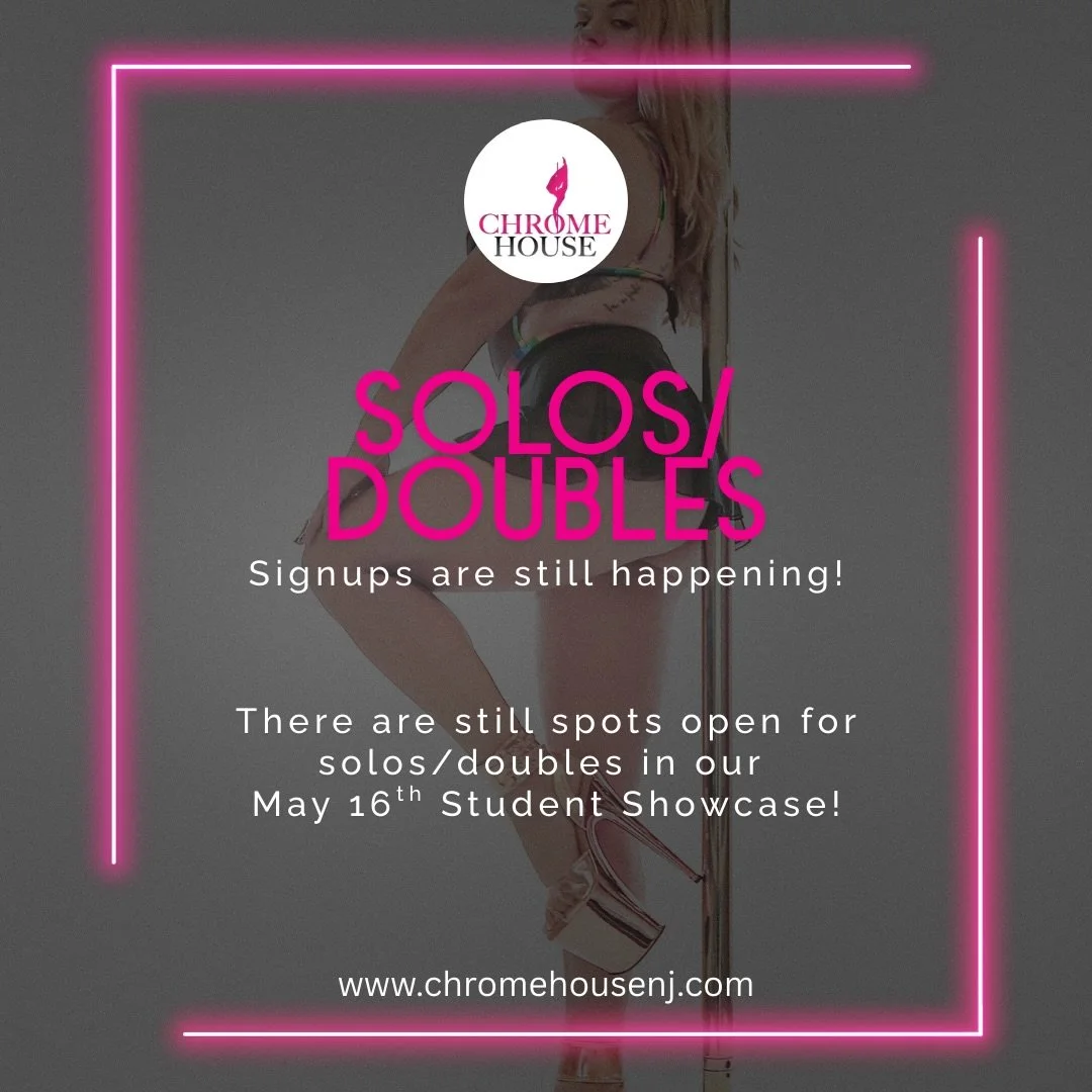 Calling all CHROMIES ! There&rsquo;s still time to sign up for our May 16th student showcase for solos/doubles! 

Sign up at www.chromehousenj.com/events

Take advantage of our flash sale for 4 pack of private sessions and 4 pack of studio rentals !
