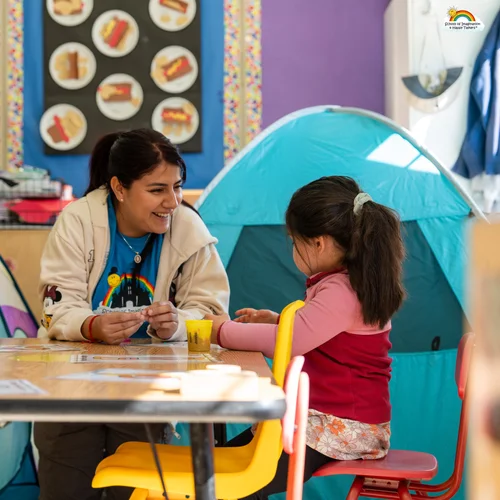 Teacher and child at School of Imagination