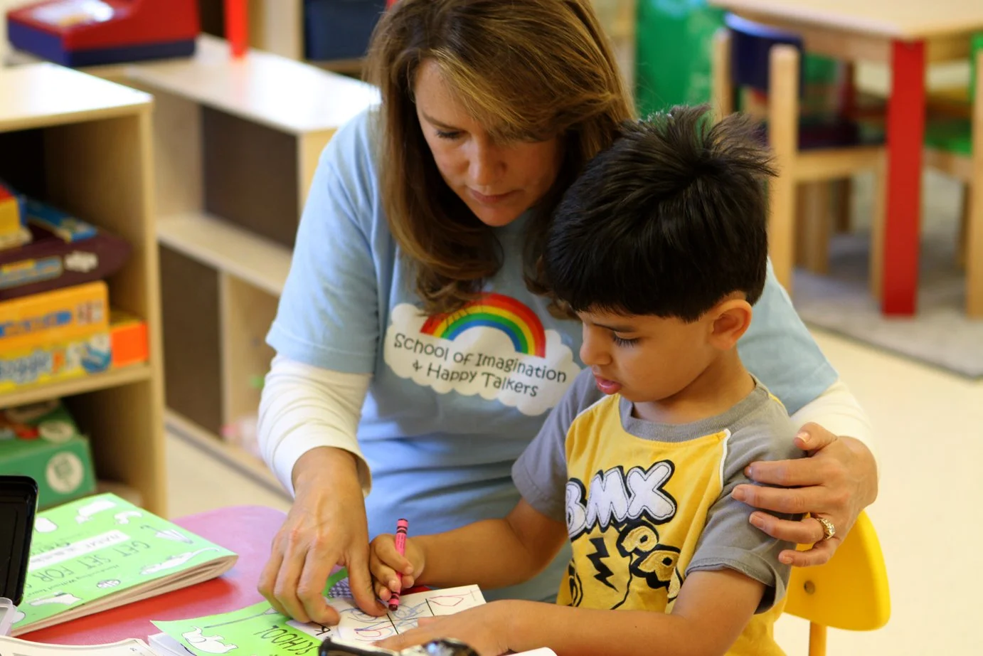 Teacher and child at School of Imagination