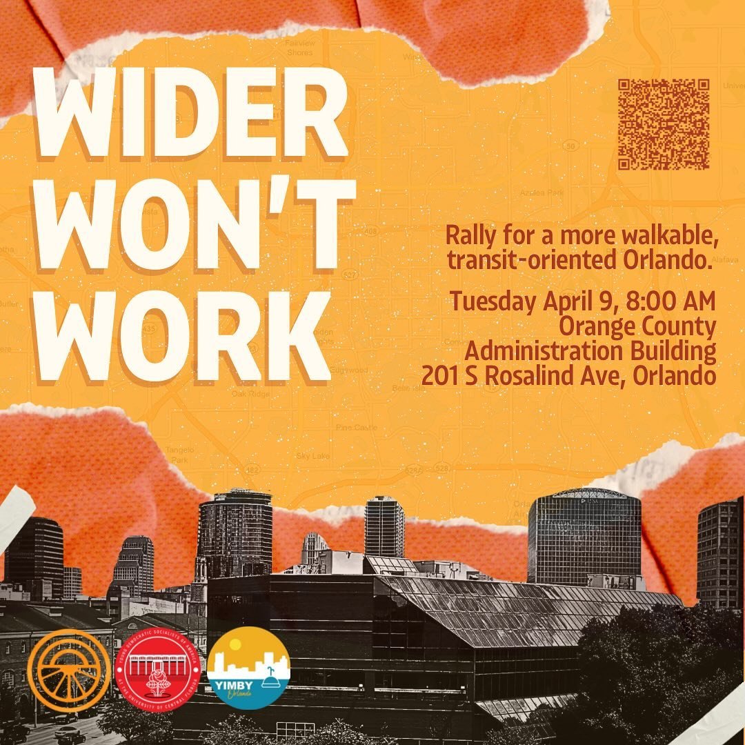 Stay up to date for this event by signing up on Mobilize! (LINK: tinyurl.com/WWWORL)

Join the People Over Parking Coalition at our Wider Won&rsquo;t Work Rally! We will be gathered at the Orange County Administration Building to speak on the need fo