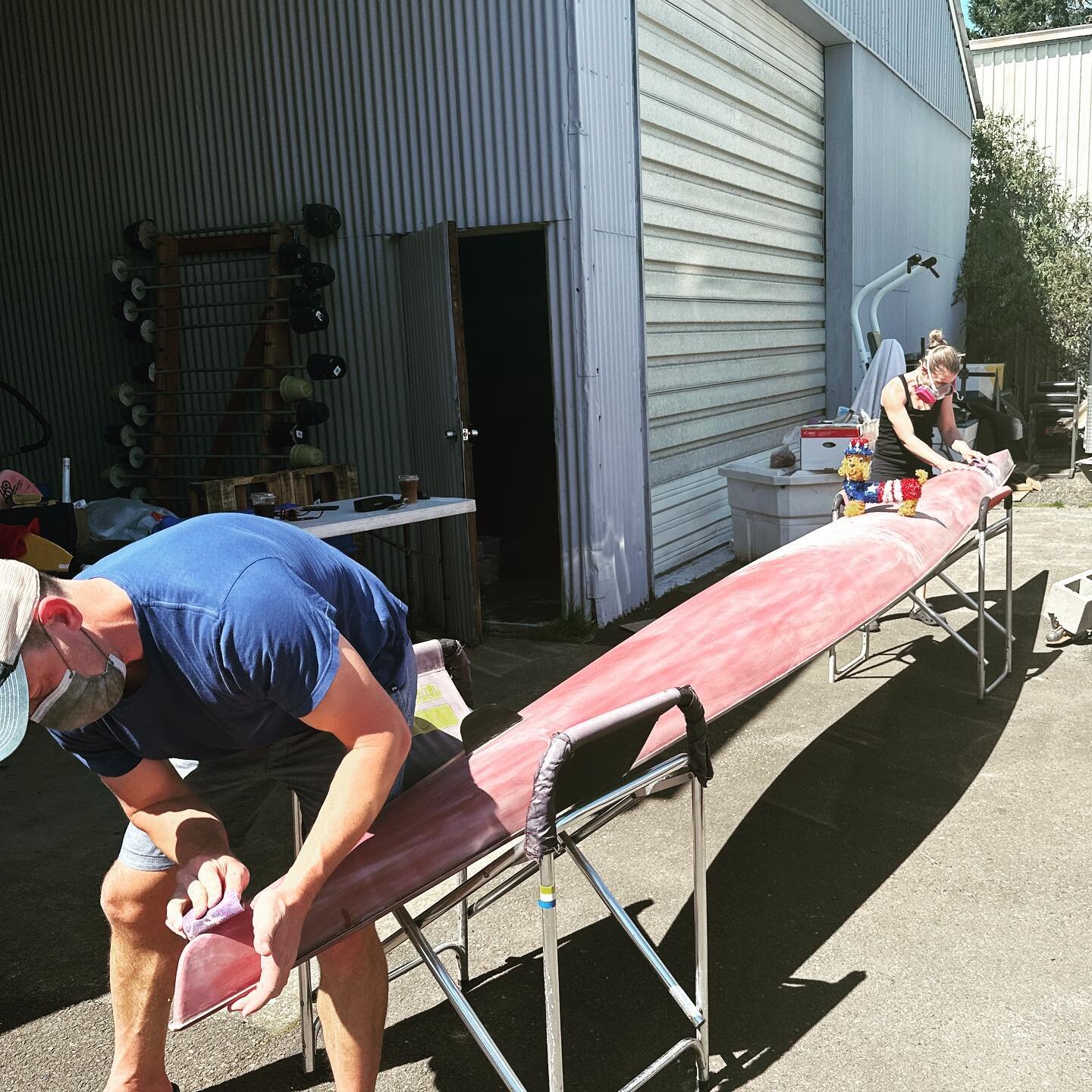 #learntorow boats are getting a refresh before we start class on Tuesday! We are a #community #rowing program that relies on amazing volunteers. We appreciate all the work they put in.