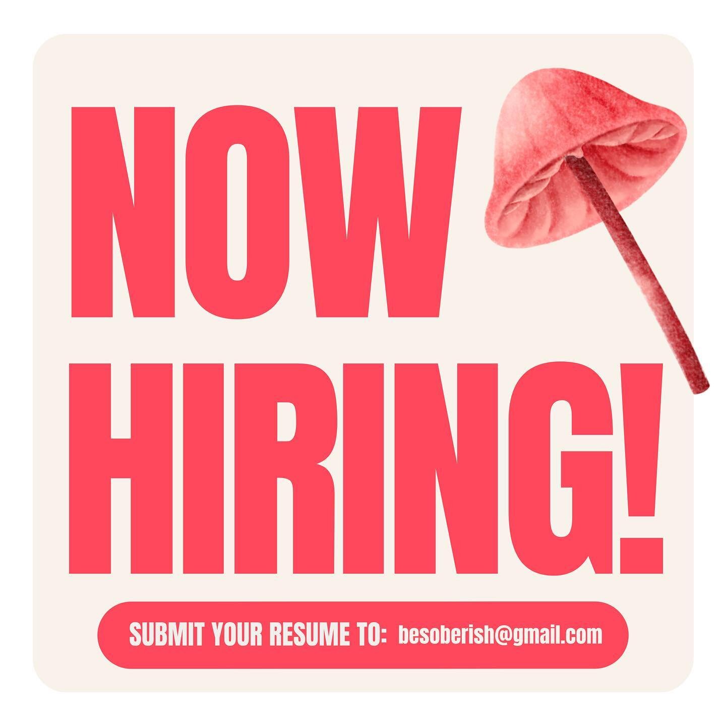 ✨We&rsquo;re Hiring!✨

We are looking for a new member to join our Soberish team! If you are interested in Non-Alcoholic products &amp; Cannabis and want to grow with our business, please send your resume to besoberish@gmail.com 🍾

Positions open: F