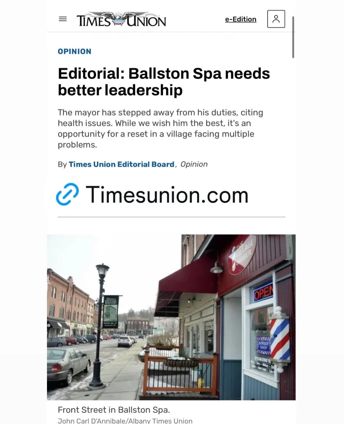 📰Read today&rsquo;s Times Union Editorial: https://www.timesunion.com/opinion/article/ballston-spa-editorial-21331117.php