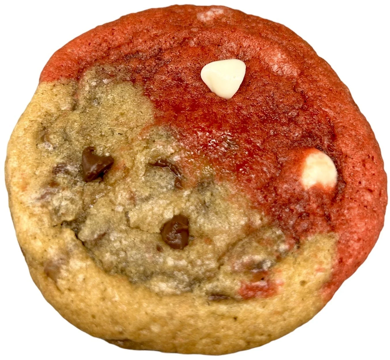 1/2 Red Velvet 1/2 Chocolate Chip Cookie