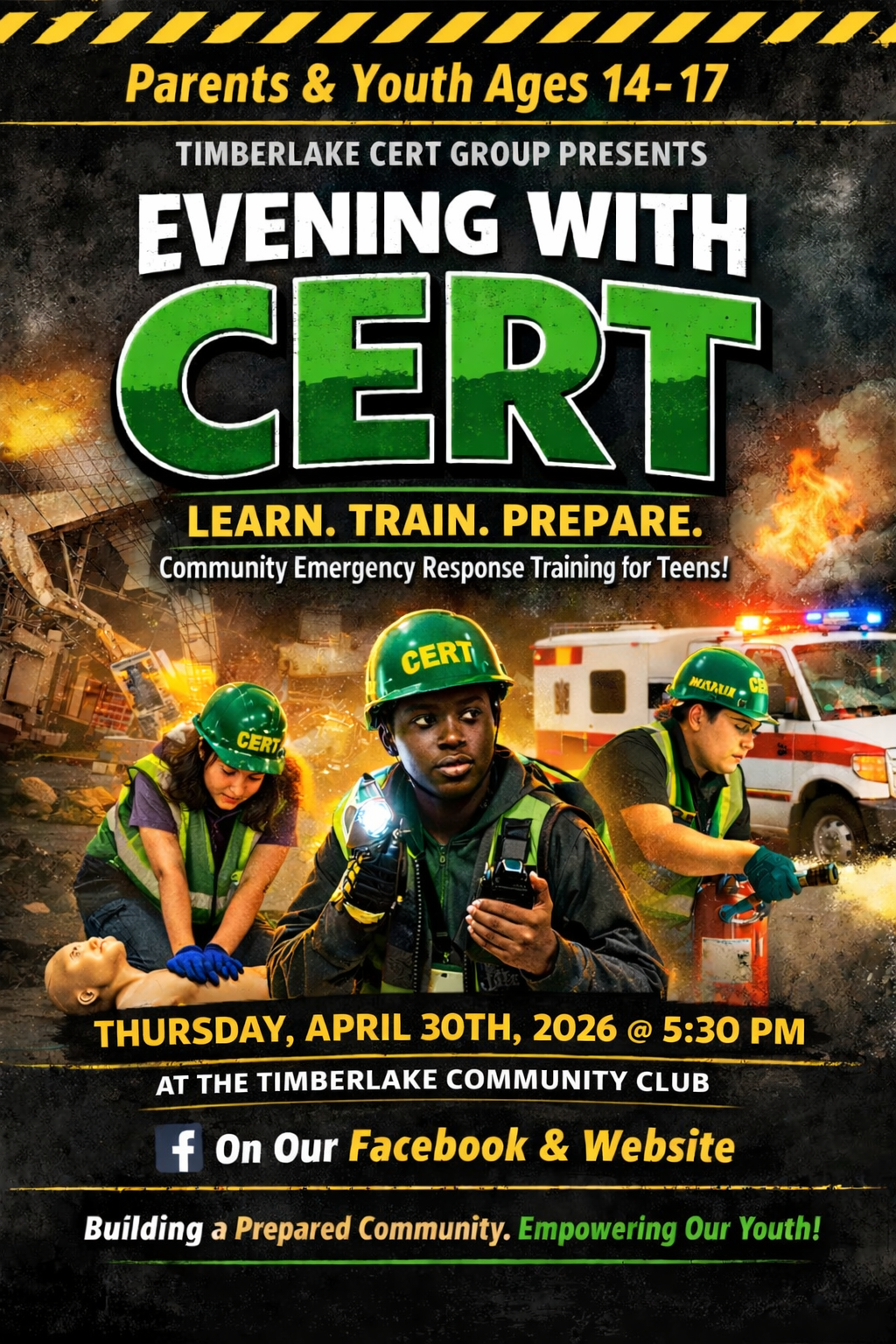 “AN EVENING WITH CERT” for PARENTS &amp; YOUTH 14–17!