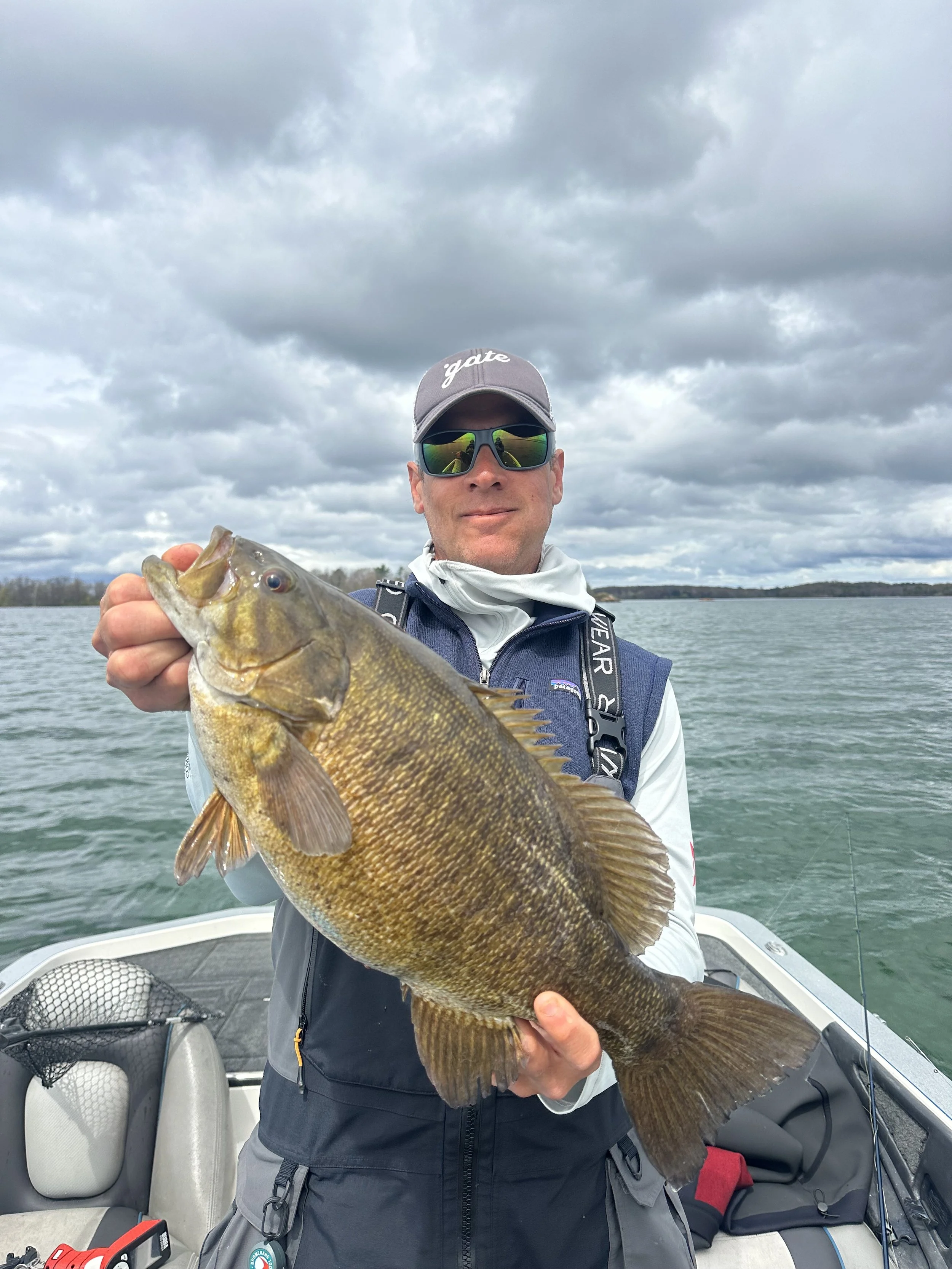 Client catching personal best Smallmouth bass