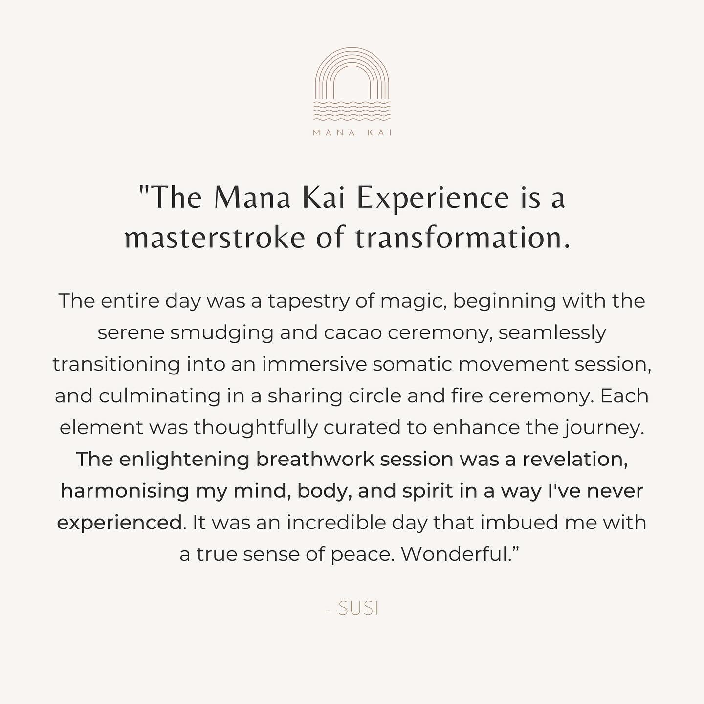 Forever humbled by the kind words shared after every experience 🥹❤️ And so beyond grateful to have the opportunity to bring these practices to the world 🙏🏼

&ldquo;Joey&rsquo;s creation of the Mana Kai experience is a masterstroke of transformatio