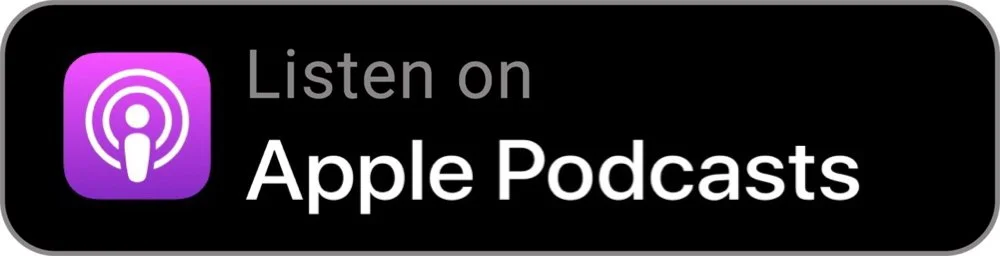 Mentions listening to Apple Podcasts with a purple podcast icon.