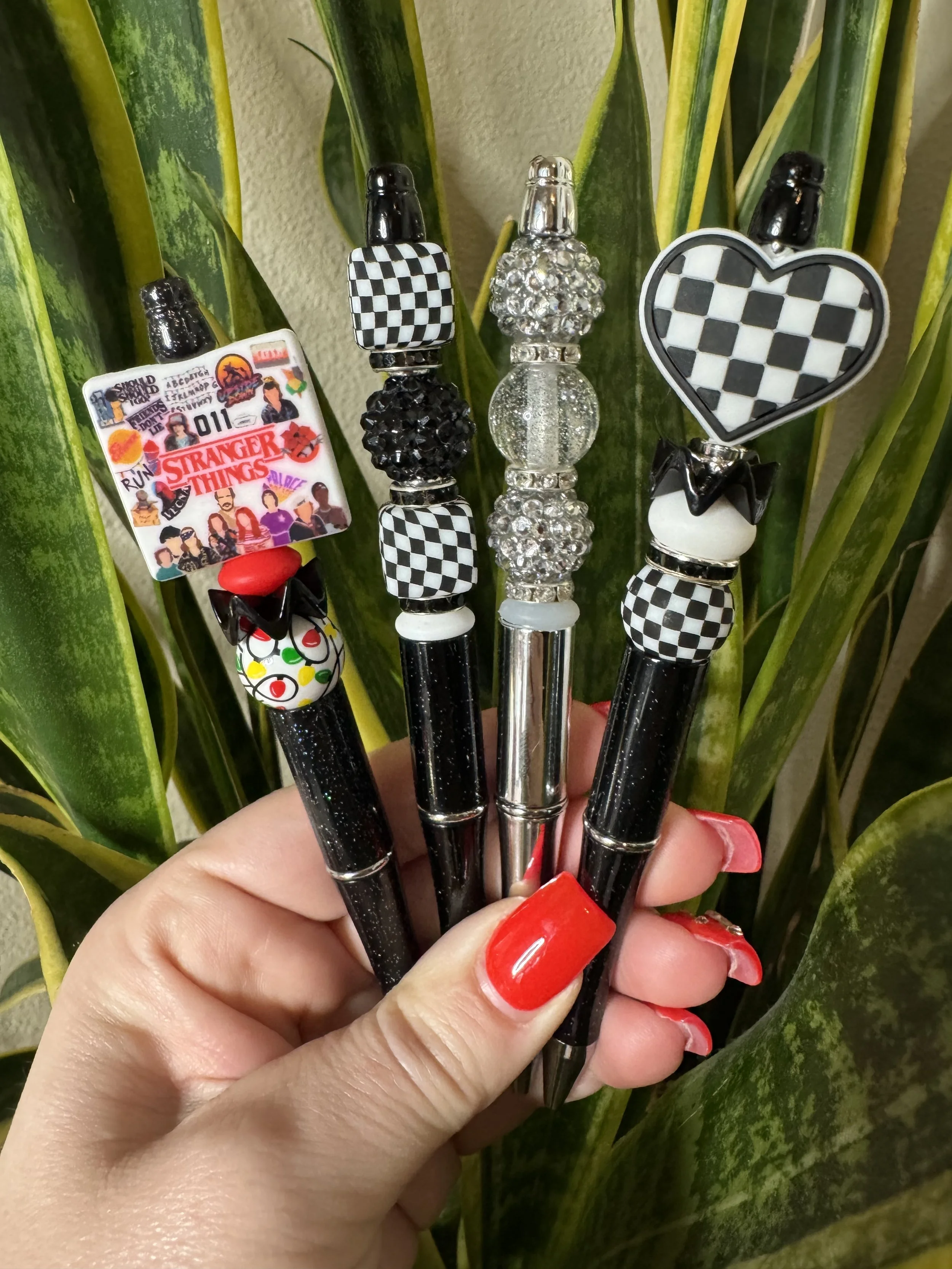 STRANGER THINGS, CHECKERED CUBES, SILVER TRIO, CHECKERED HEART