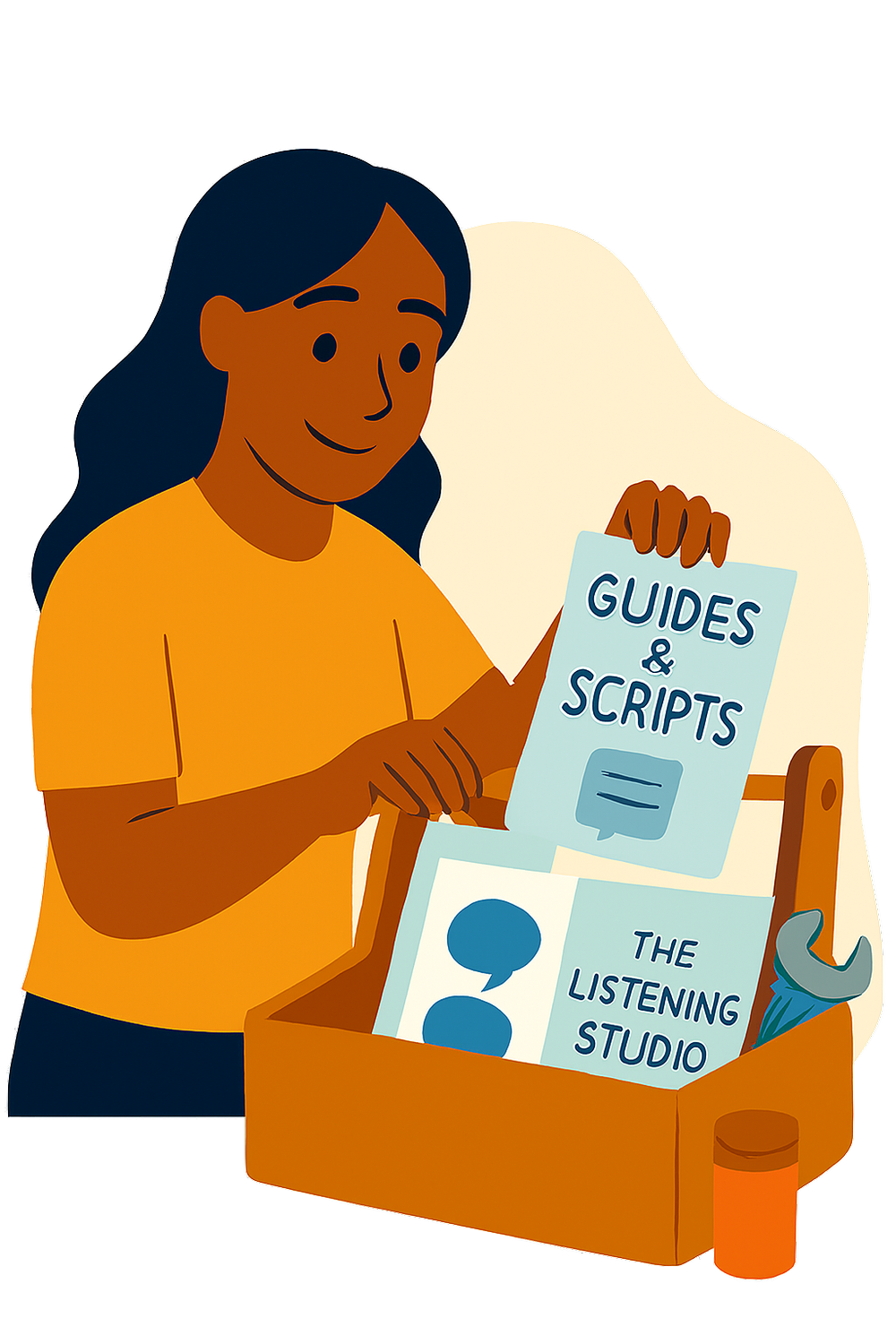 Illustration representing blended family communication and support