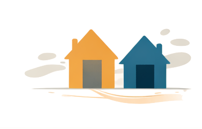 Two household system representing co parenting and stepfamily dynamics, where children move between different emotional climates, expectations, and routines without their nervous system resetting.