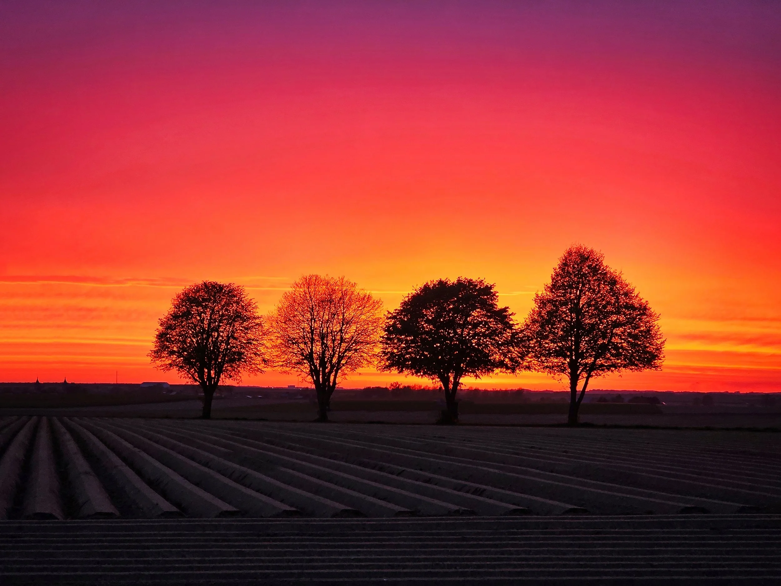 Sunset in Gingelom a small village in Belgium