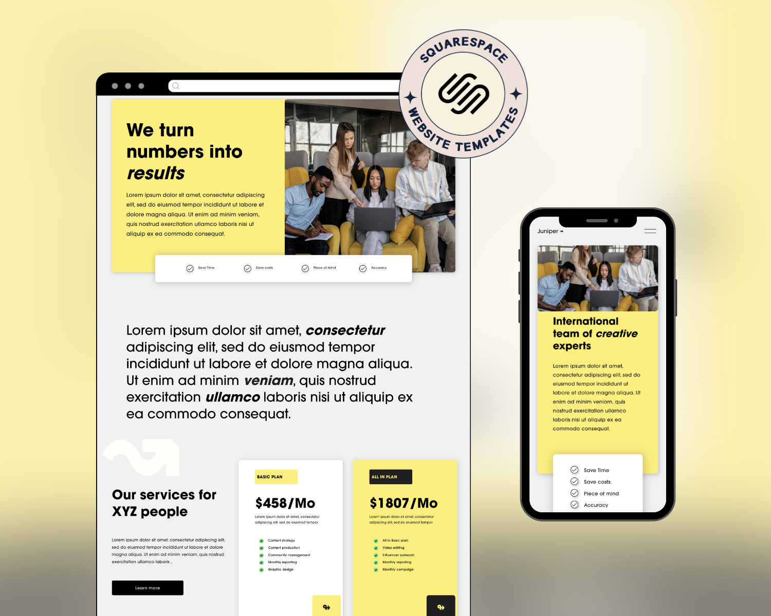 Juniper Squarespace Website Template