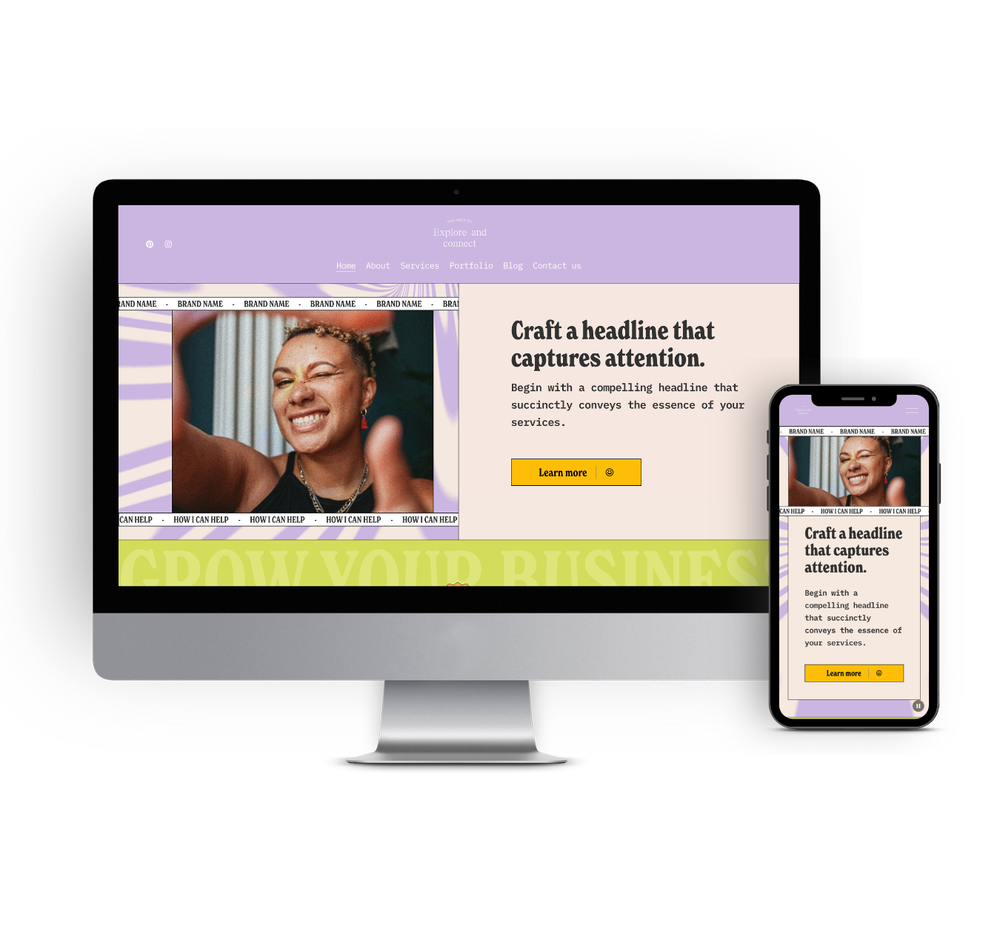 Colorful Squarespace website template for service business — Ciel Lumiere