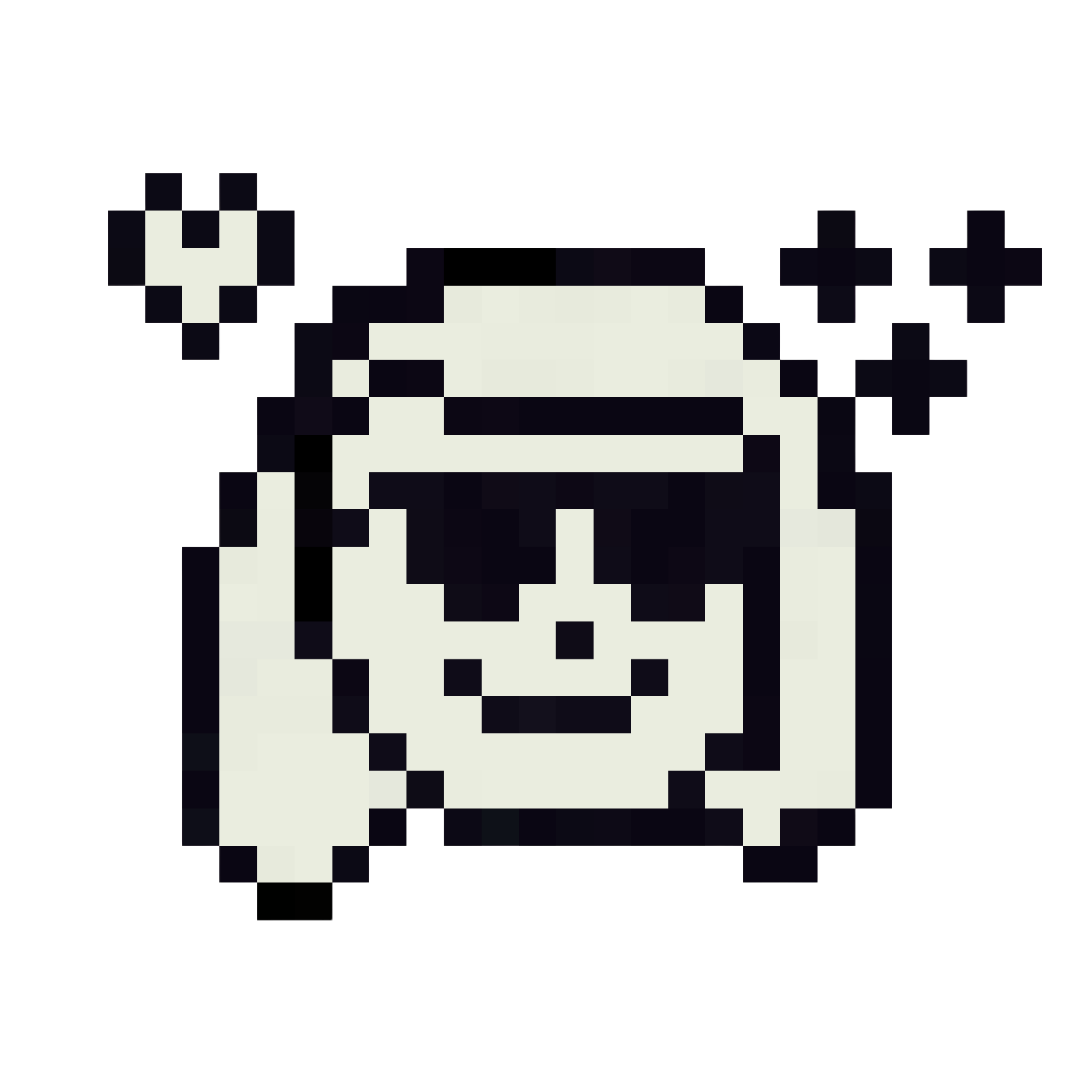 A cute cartoon character with a flower-shaped head, holding a pencil and phone, wearing jewelry, on a purple background.