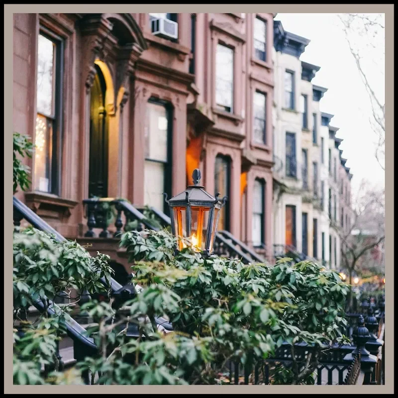 Brownstone townhomes.