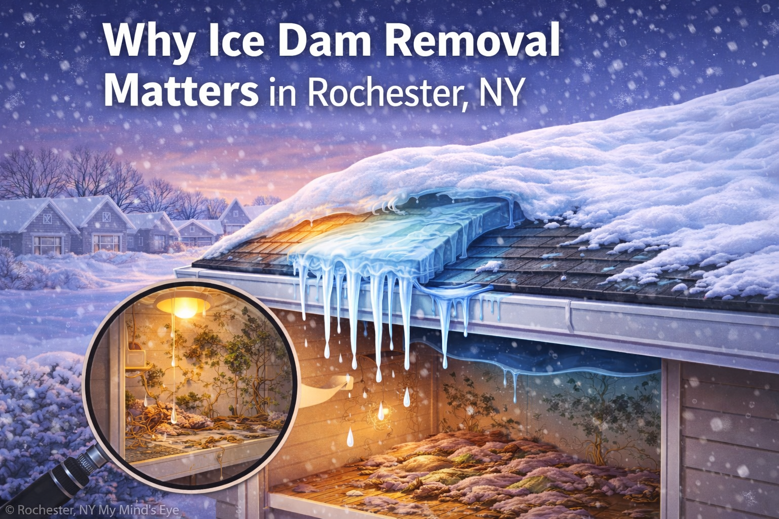 Why Ice Dam Removal Matters in Rochester, NY — And Why Waiting Can Cost You Thousands