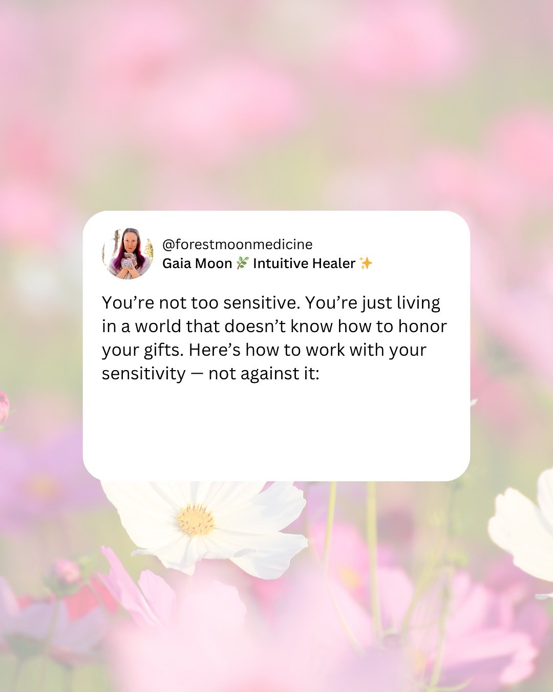 Your sensitivity is a gift. You&rsquo;ve always been perfect, exactly as you are. Anyone who told you otherwise was wrong.

✨ Want more support? I created a free guide just for sensitive beings + empaths:
What No One Told You About Being Sensitive
📥
