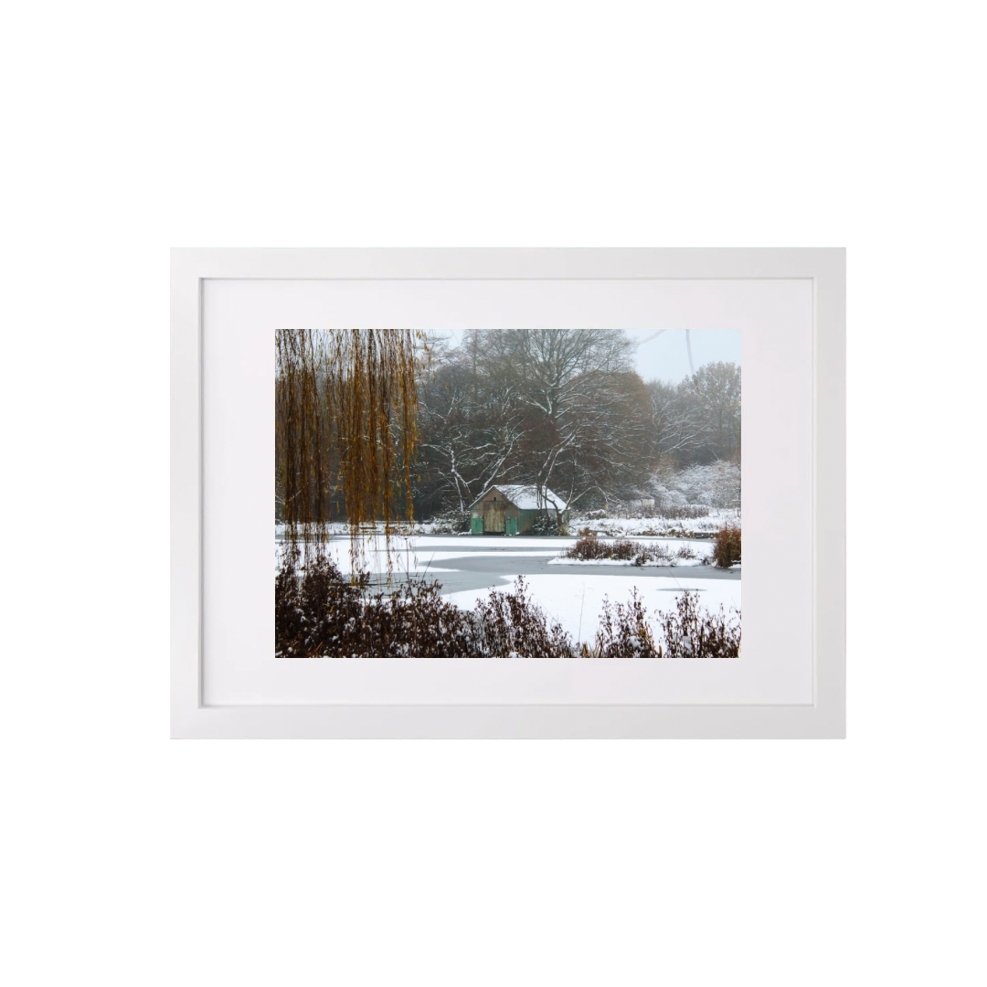 Boathouse in the winter (A3 Frame)